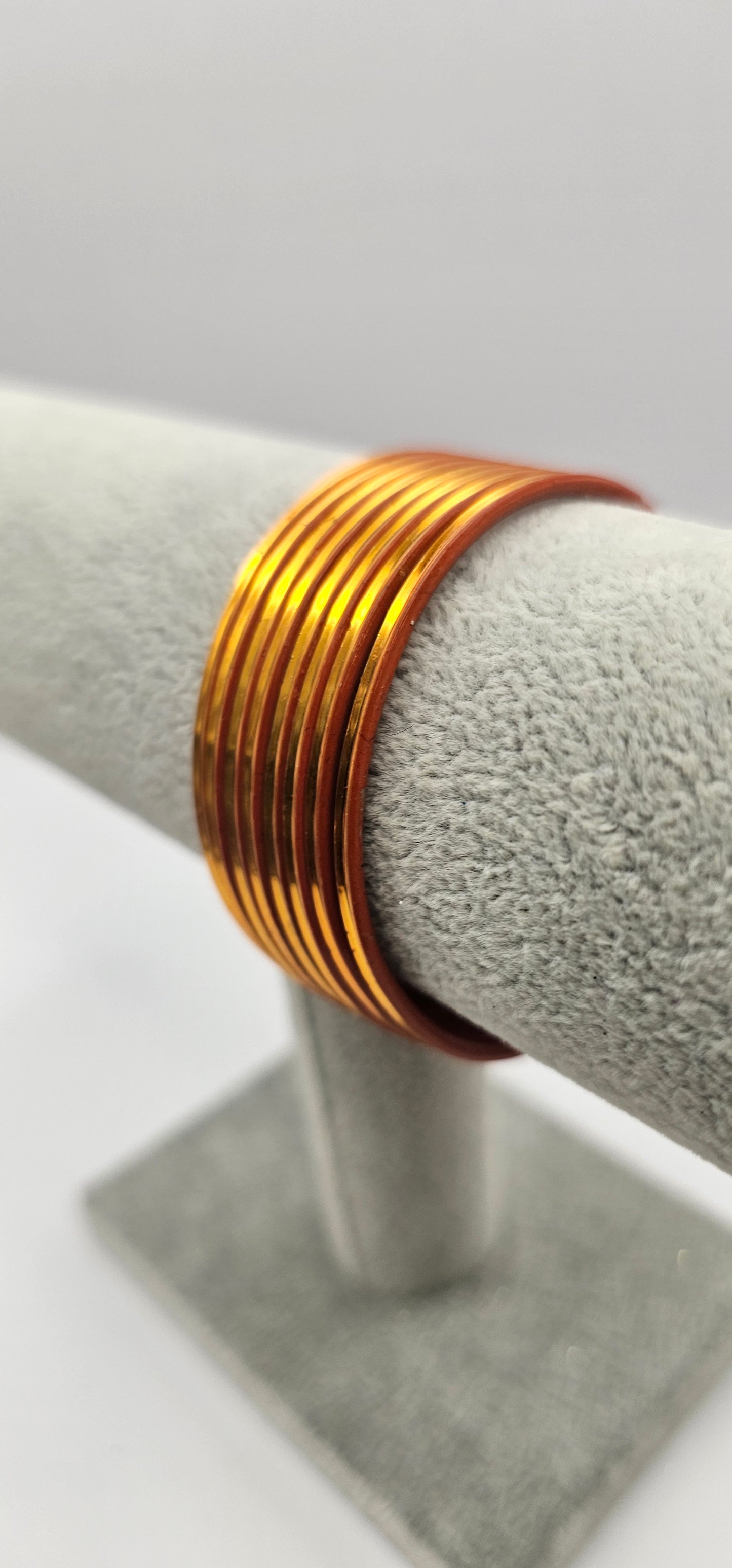 Orange Luxuries Plain Metal Bangles Size 2.4