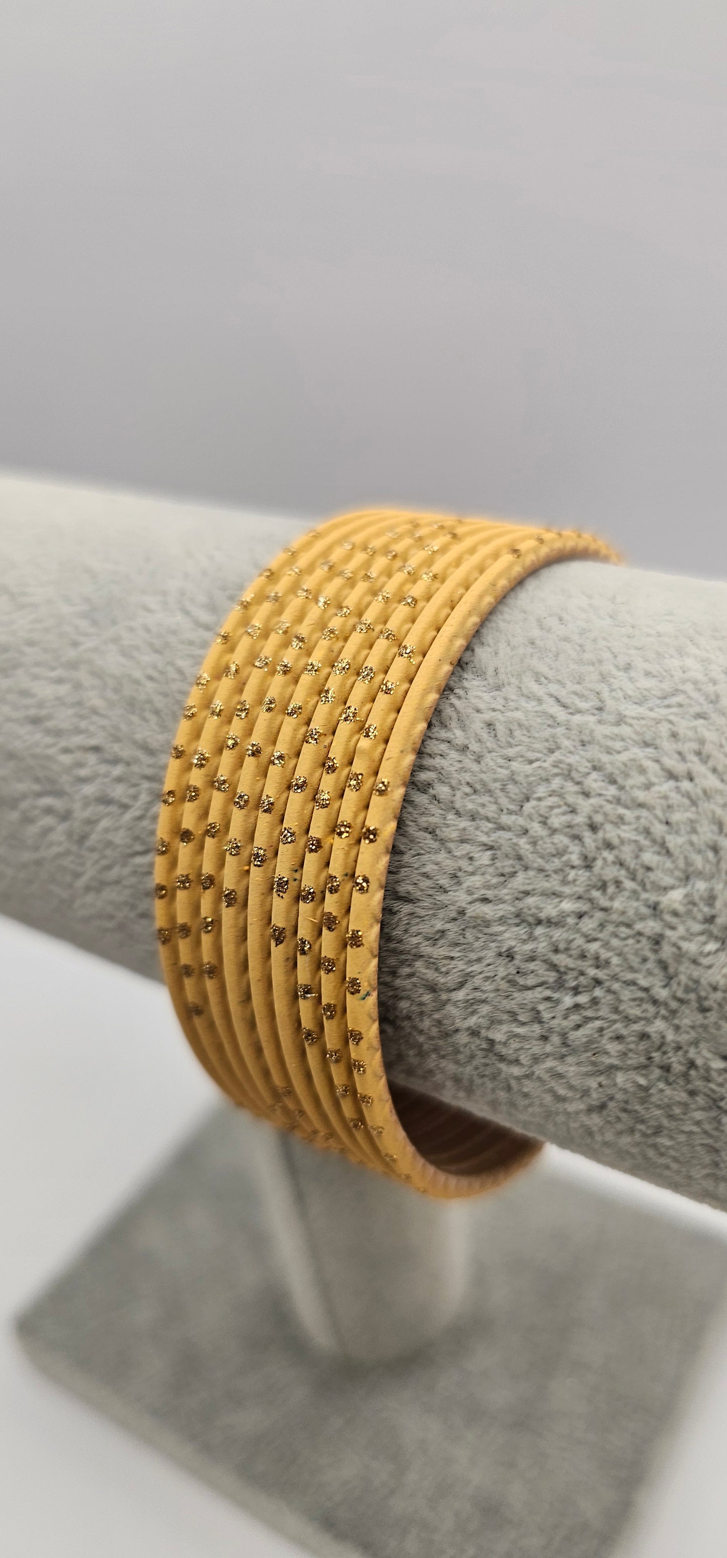Gold Metal Bangles With Got Dot Size 2.6
