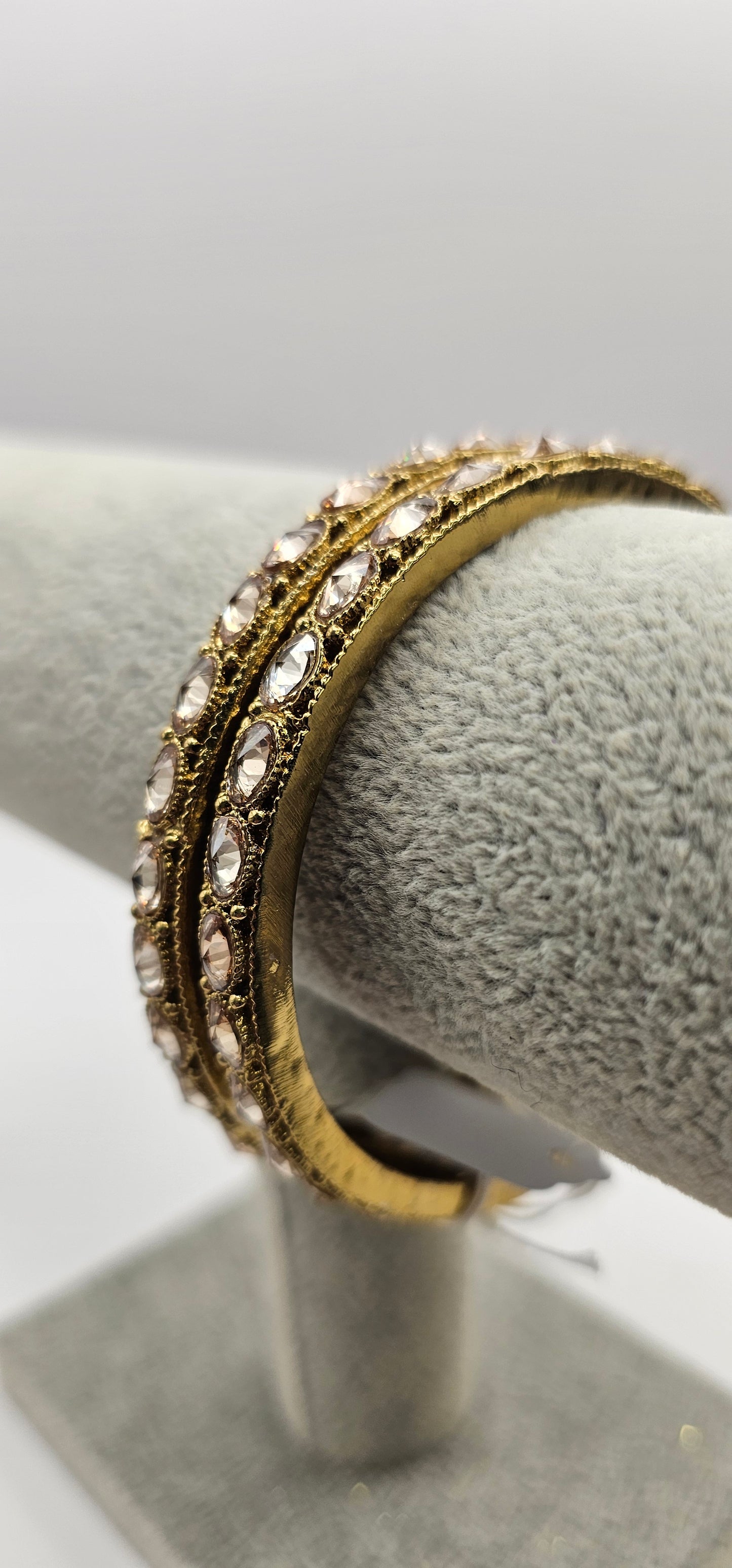 Gold asian indian bangles jewellery kundan kangan chudiya gold ! Size 2.8