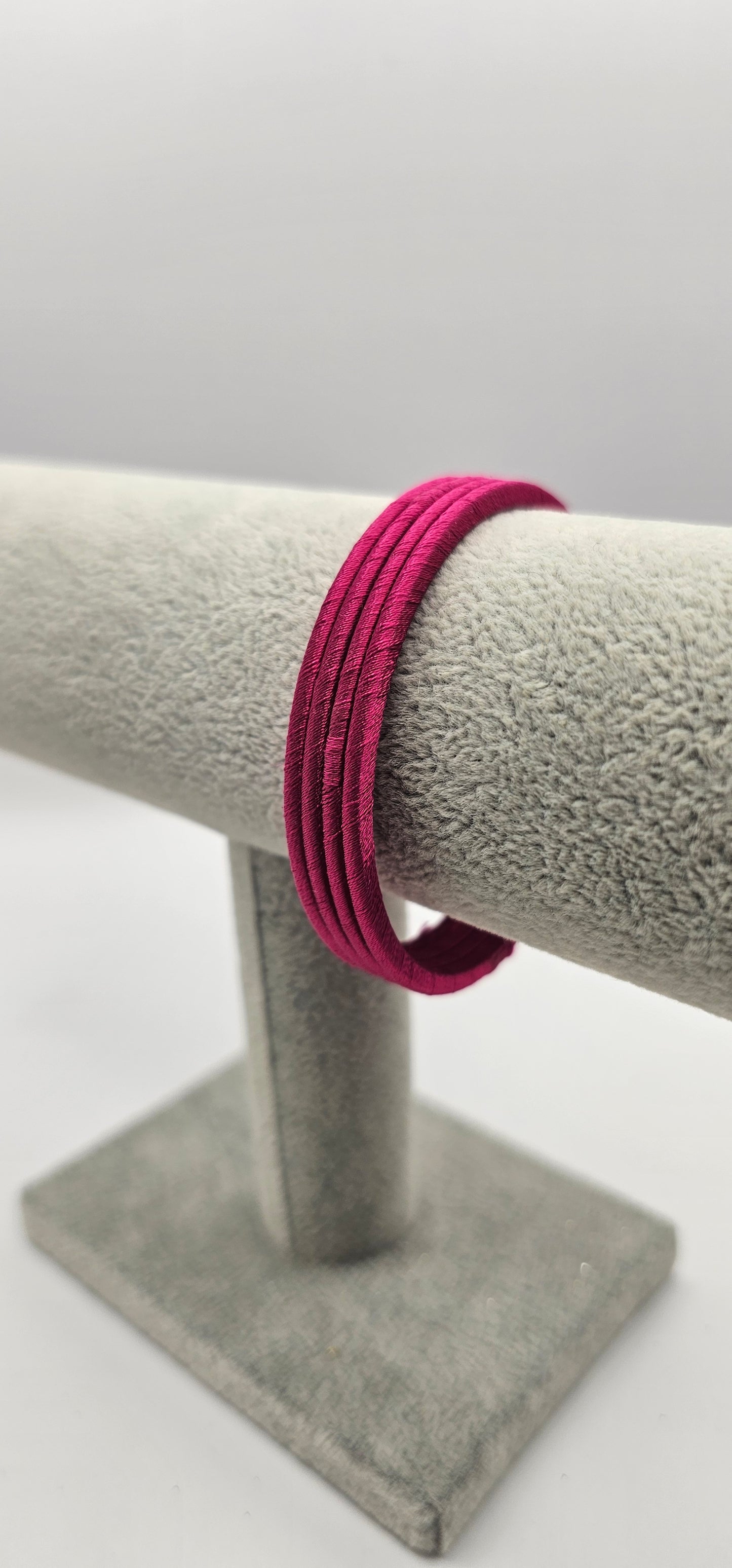 Cerise Fabric Bangle Size 2.4