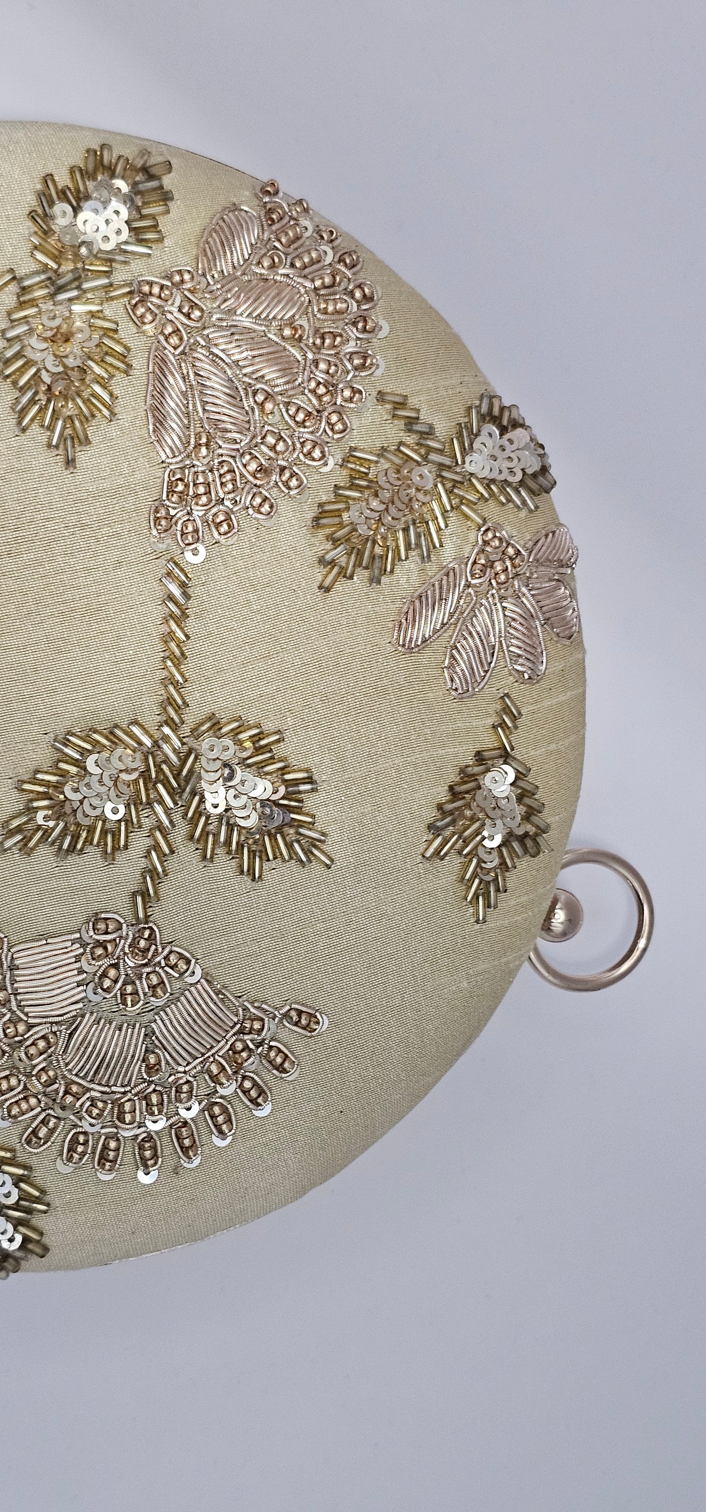 Embroidered Gold Clutch Bag