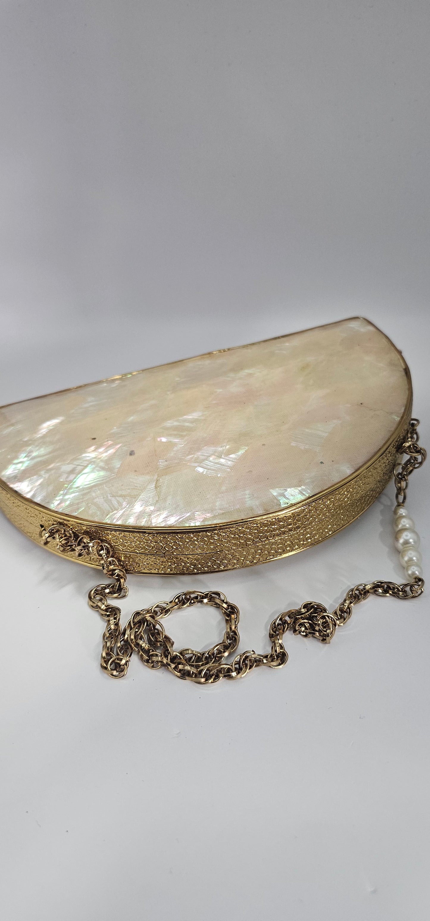Gold & Mother Of Pearl Clutch Bag