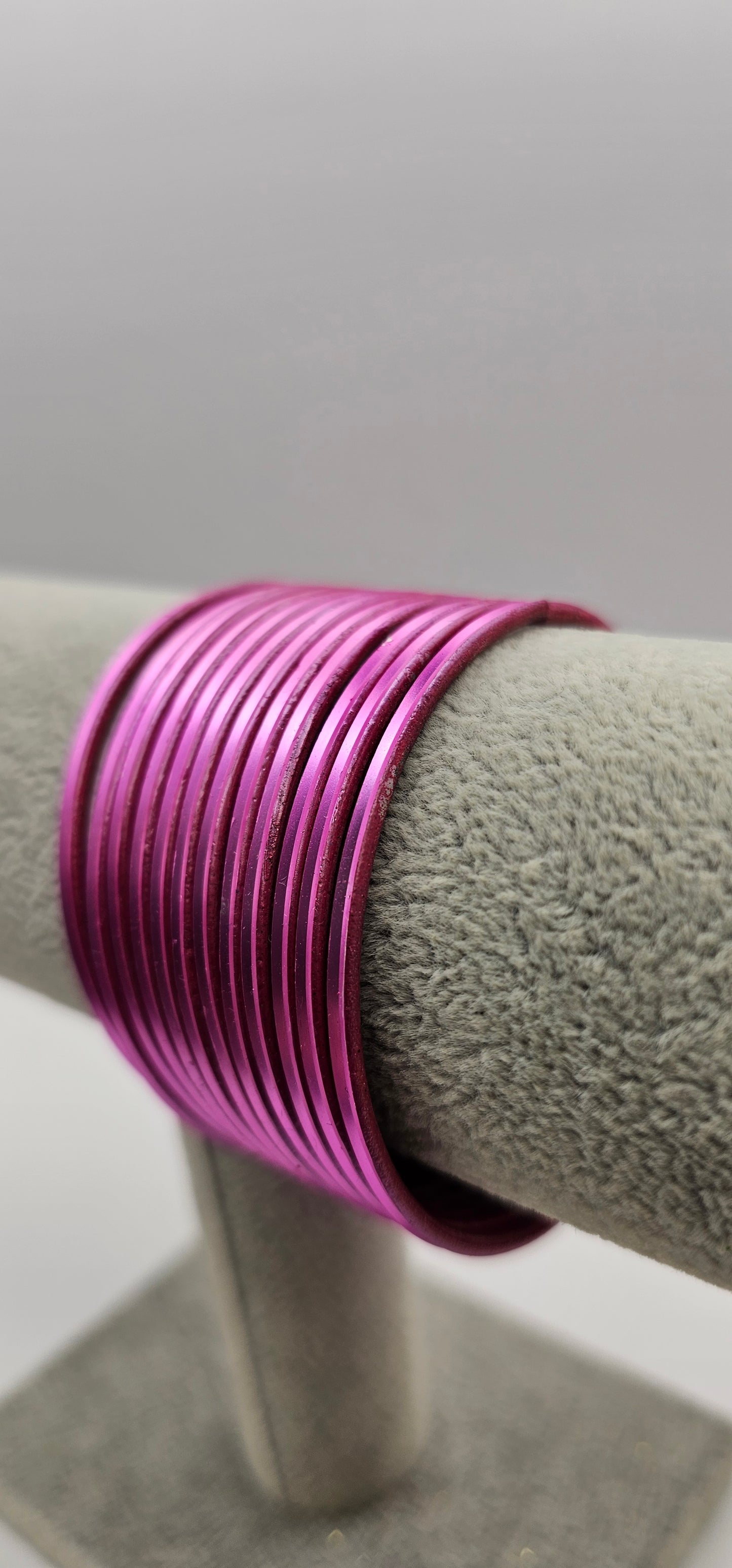 Pink Plain Metal Bangles Size 2.4