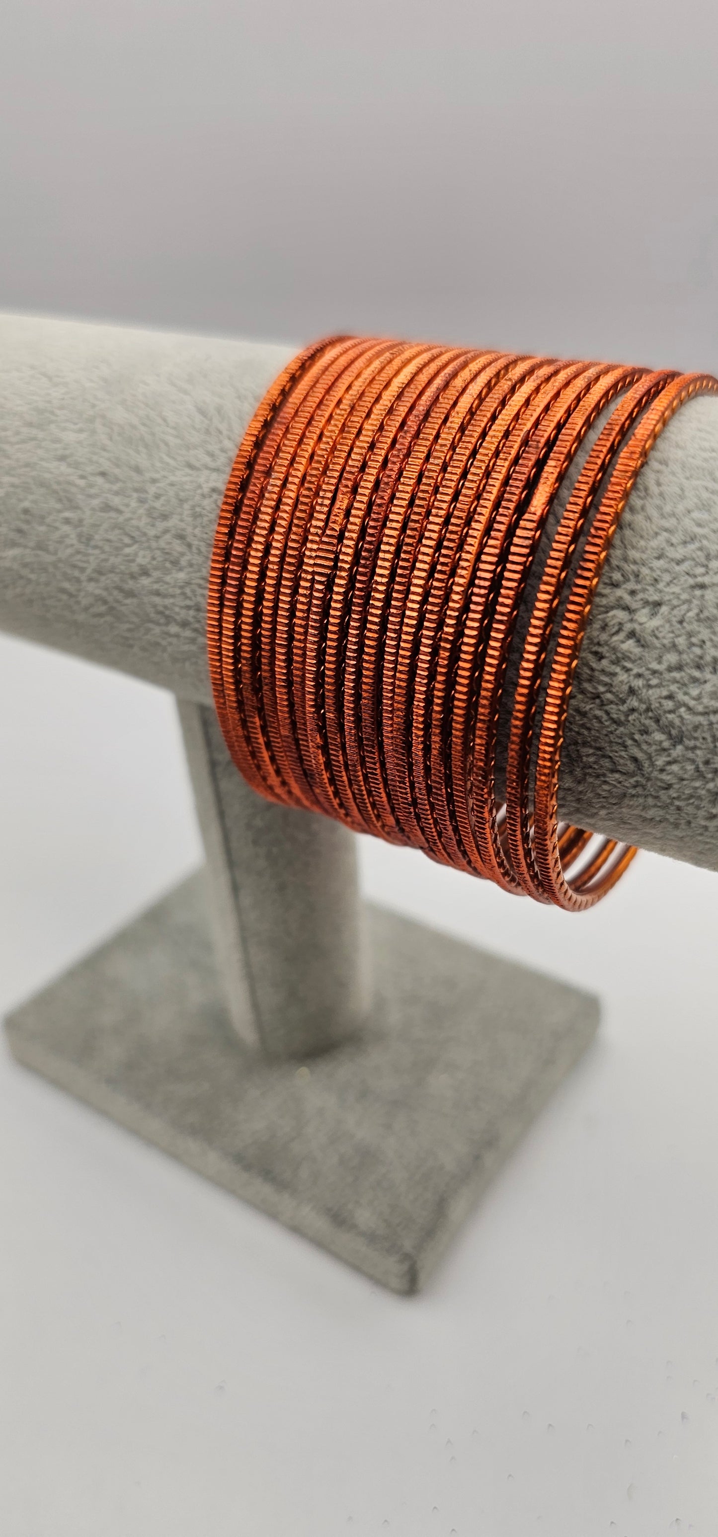 Orange Touchstone Metal Bangles Size 2.6