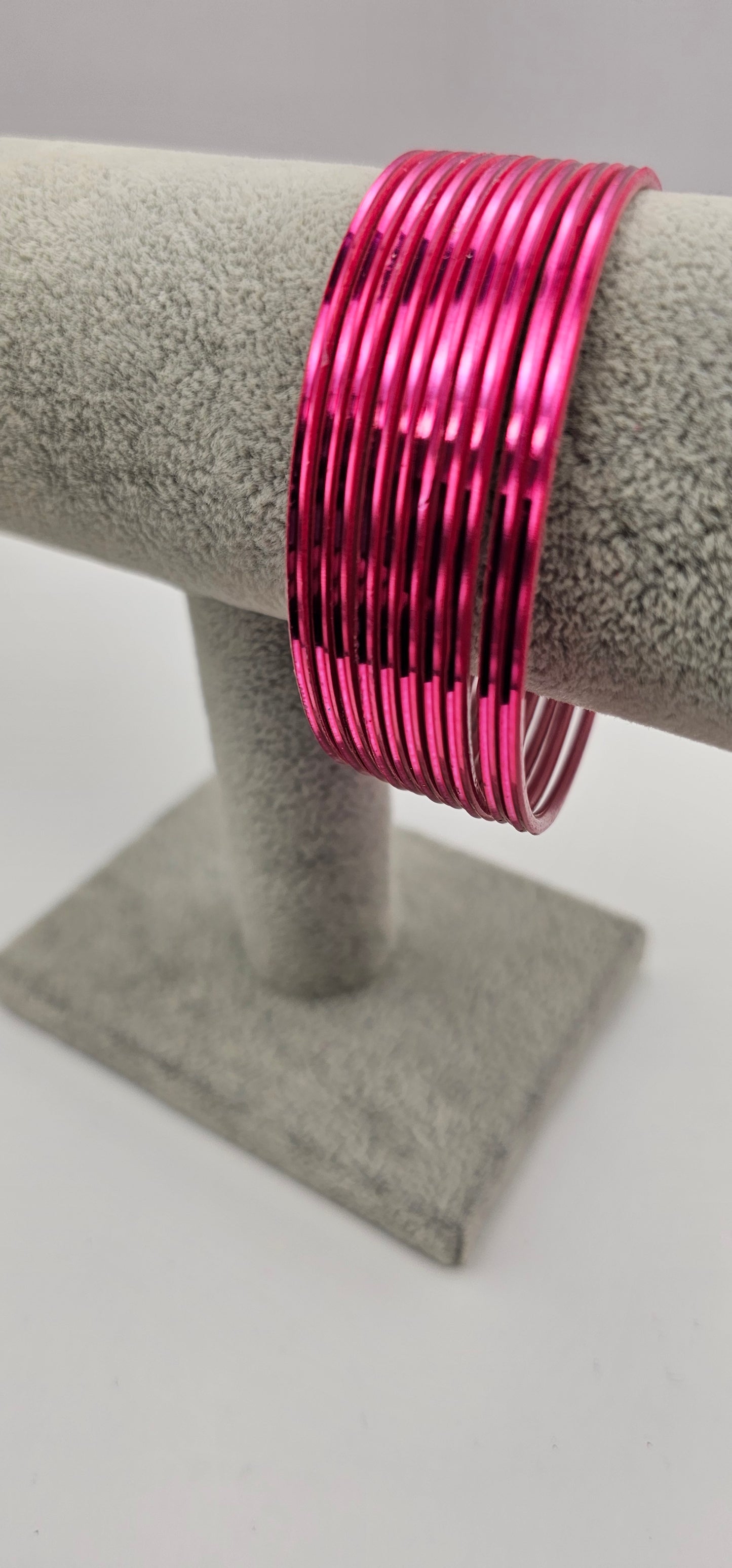 Matte Pink Metal Bangles Size 2.10