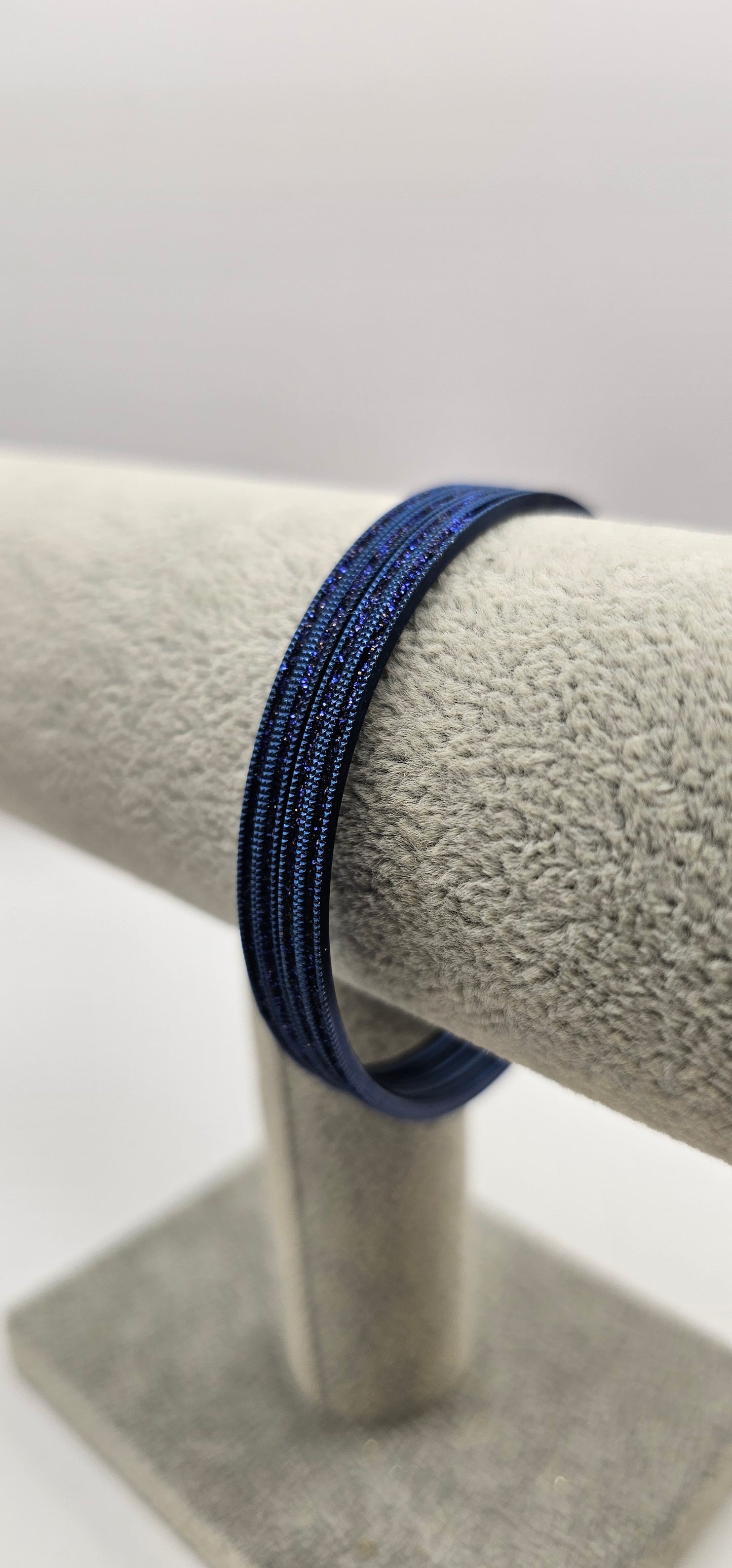 Navy Sparkly Metal Bangle Size 2.6