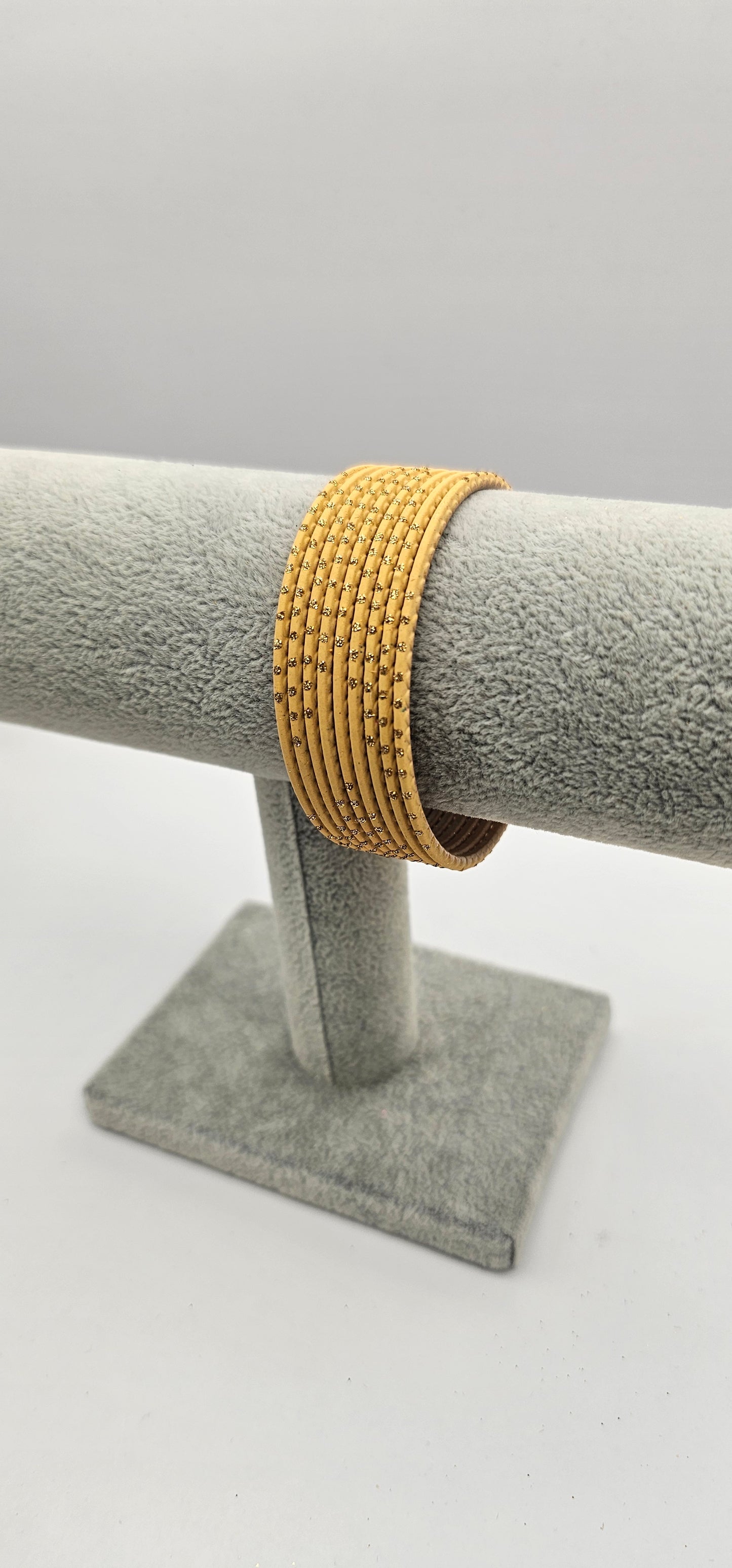 Gold Metal Bangles With Got Dot Size 2.6