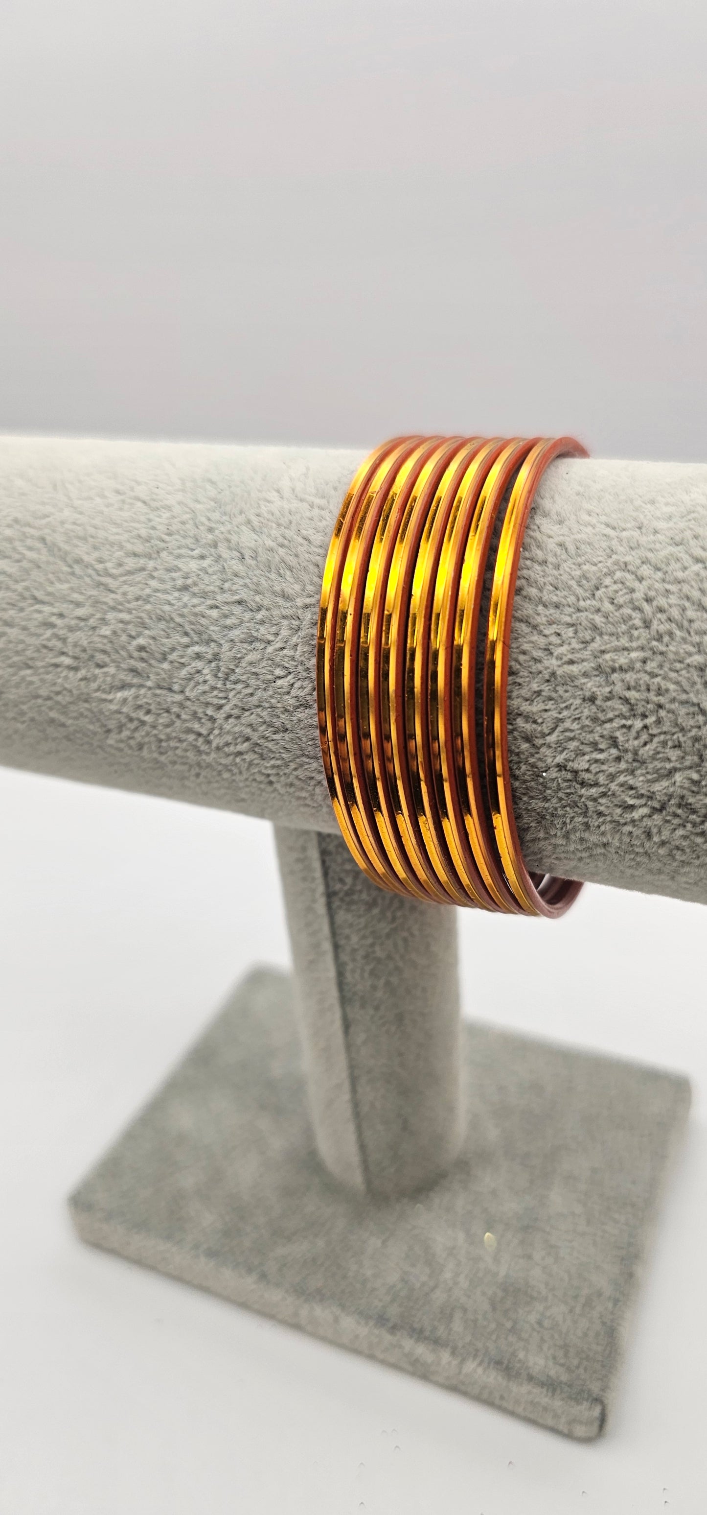 Orange Luxuries Plain Metal Bangles Size 2.4