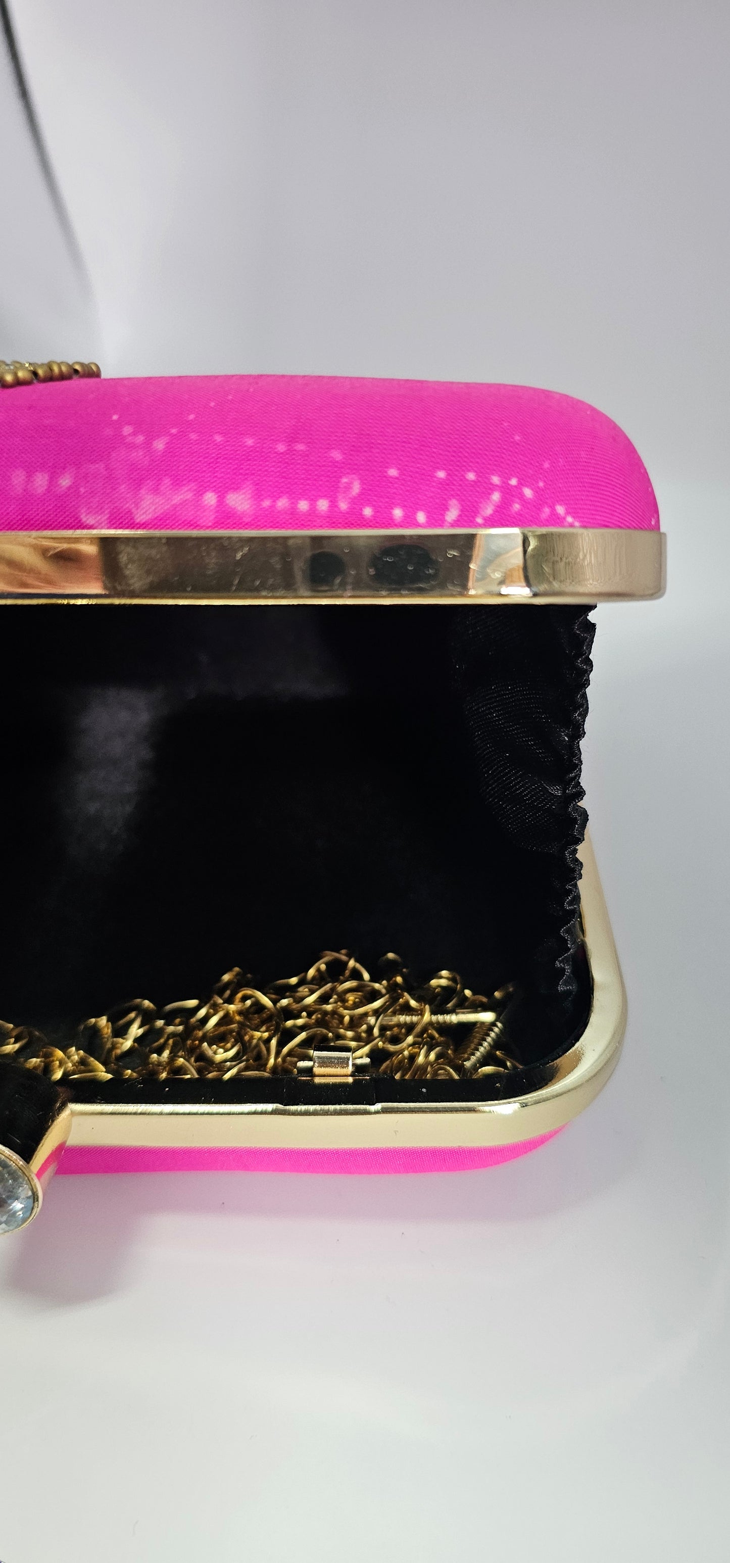 Pink Embroidery, Beads, Cut Work Ishani Clutch With Sling