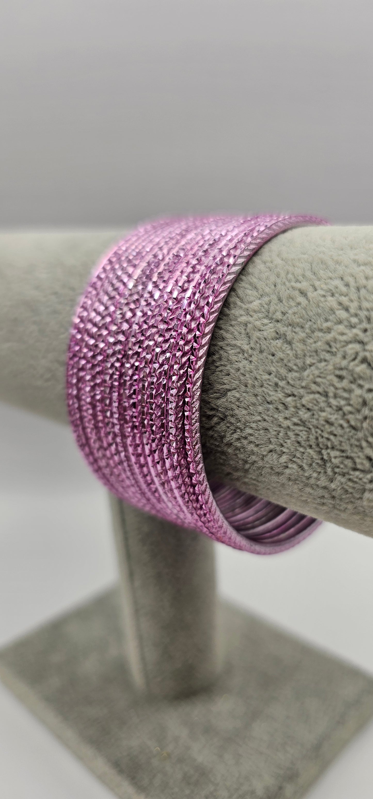 Light Pink Twisted metal Bangles Size 2.6