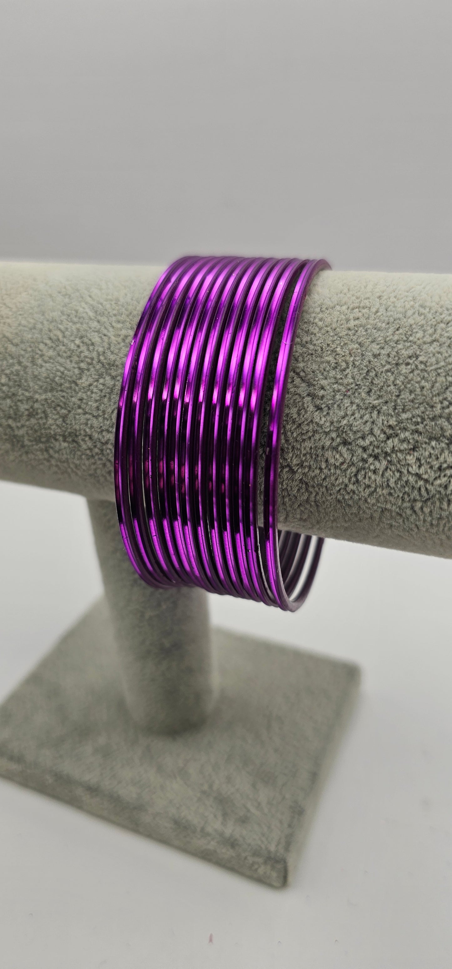 Matte Dark Purple Plain Metal Bangles Size 2.10