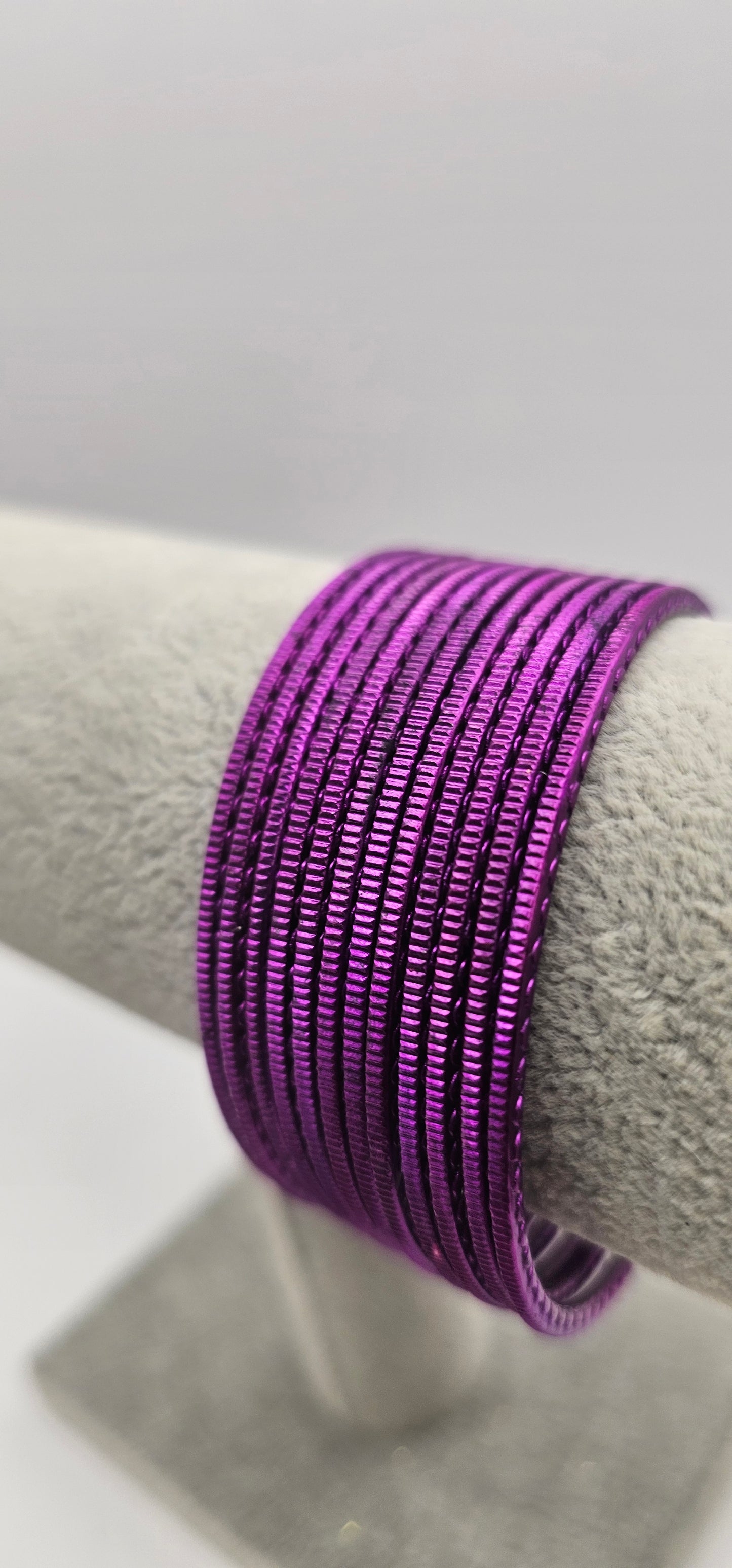 Purple Touchstone Metal Bangles Size 2.10
