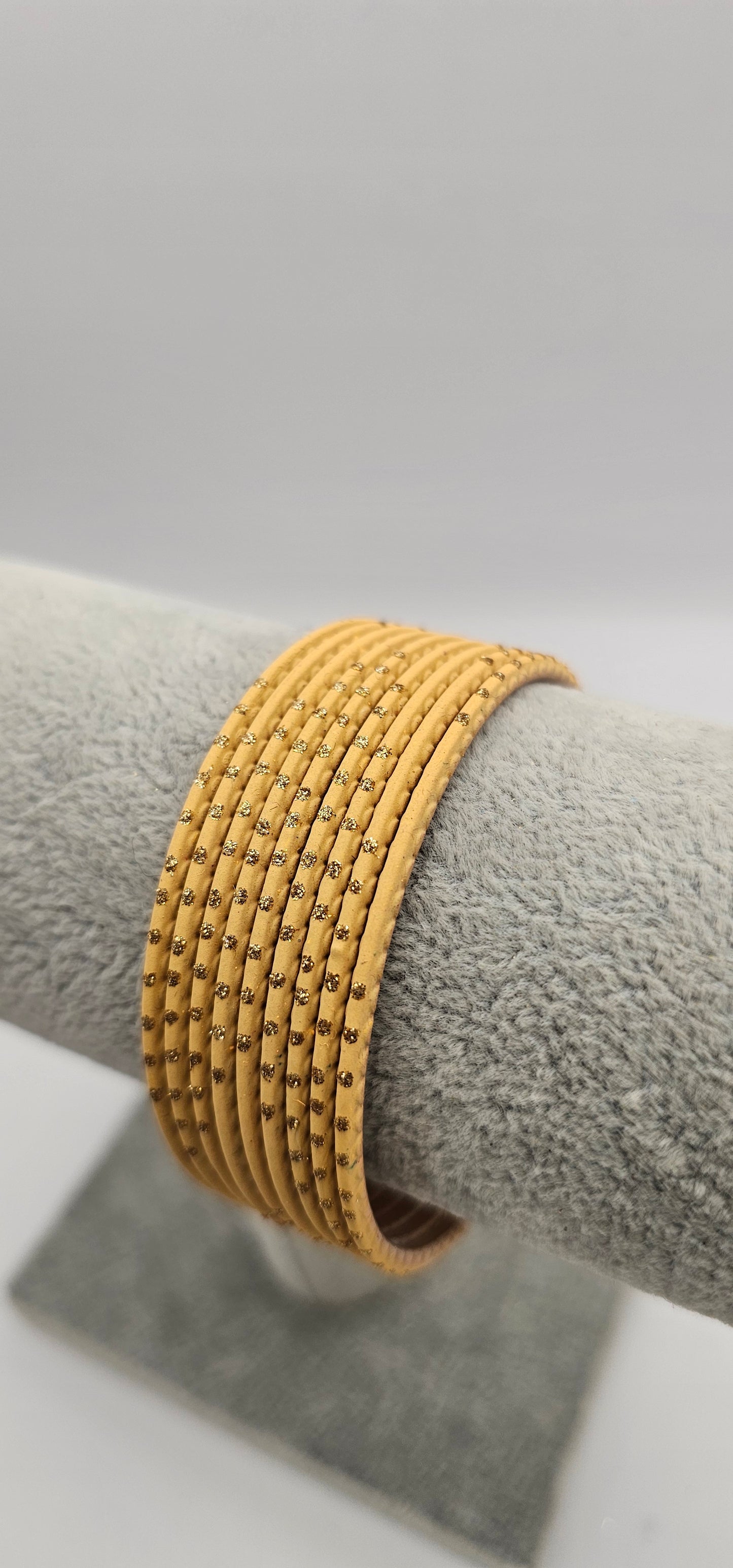 Gold Metal Bangles With Got Dot Size 2.6