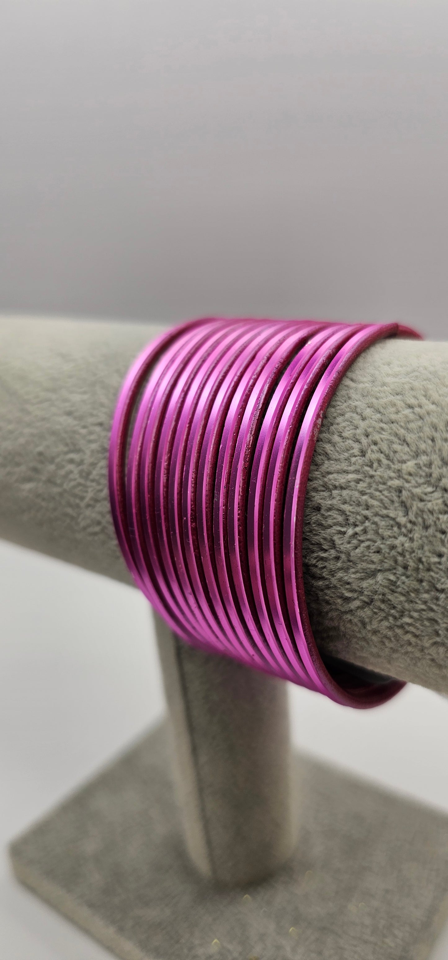 Pink Plain Metal Bangles Size 2.4