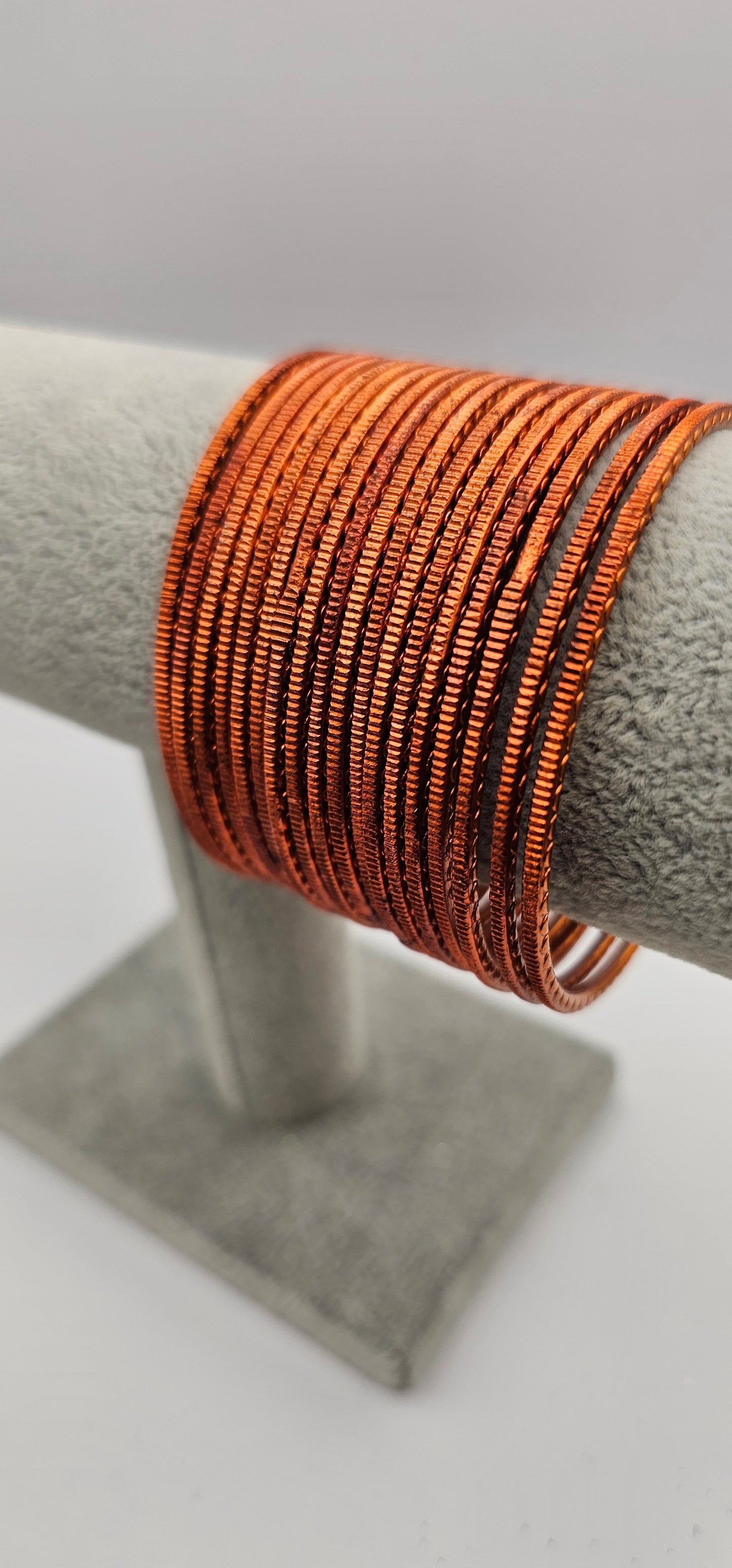 Orange Touchstone Metal Bangles Size 2.6