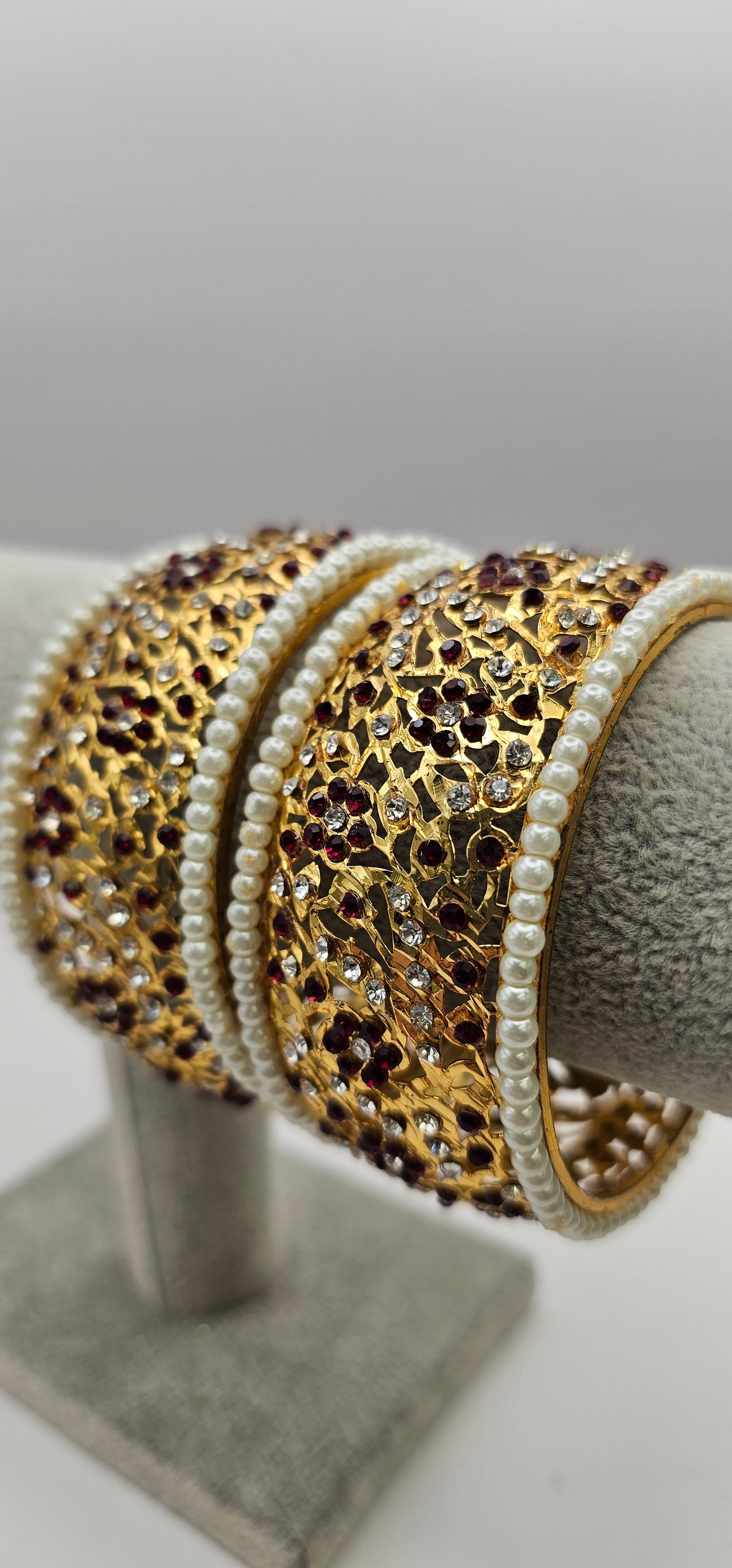Aleezay Hyderabadi jadau flower shaped bangles in navratan , indian jewellery Size 2.10