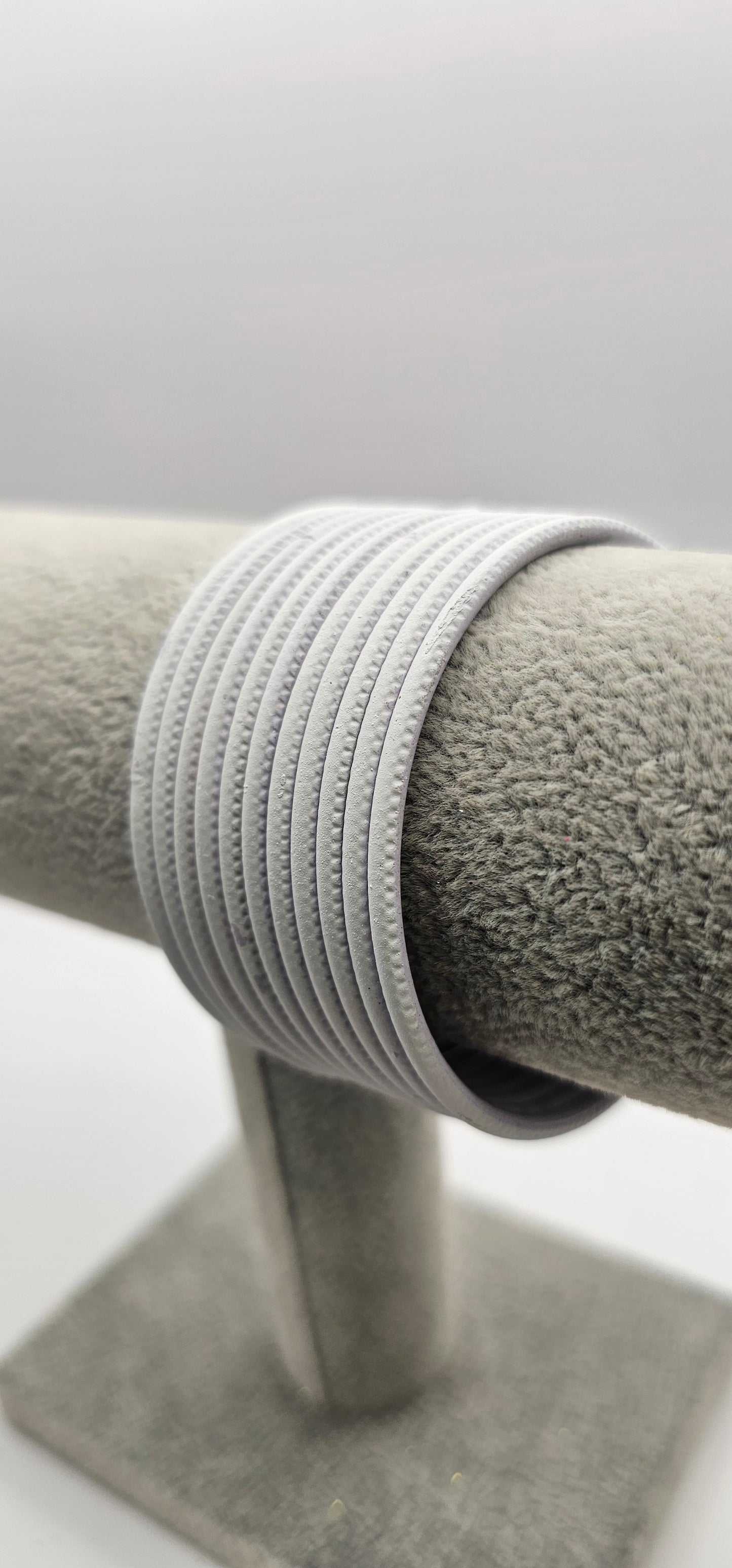 White Plain Metal Bangles Size 2.4