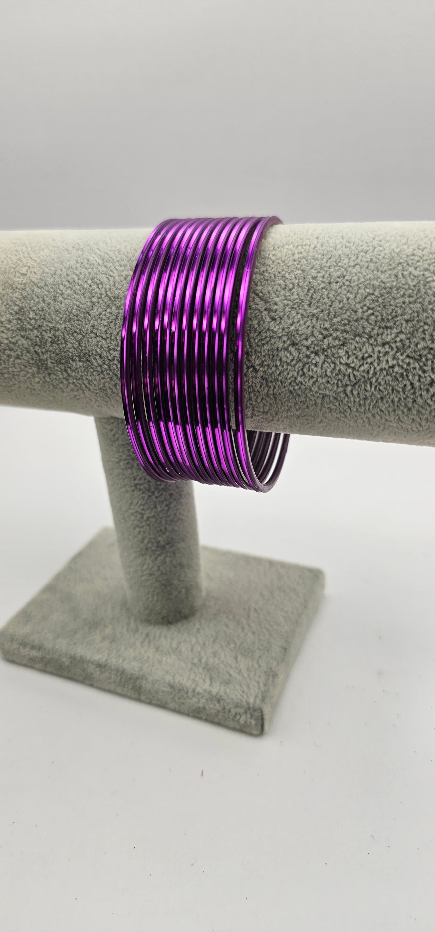 Matte Dark Purple Plain Metal Bangles Size 2.10