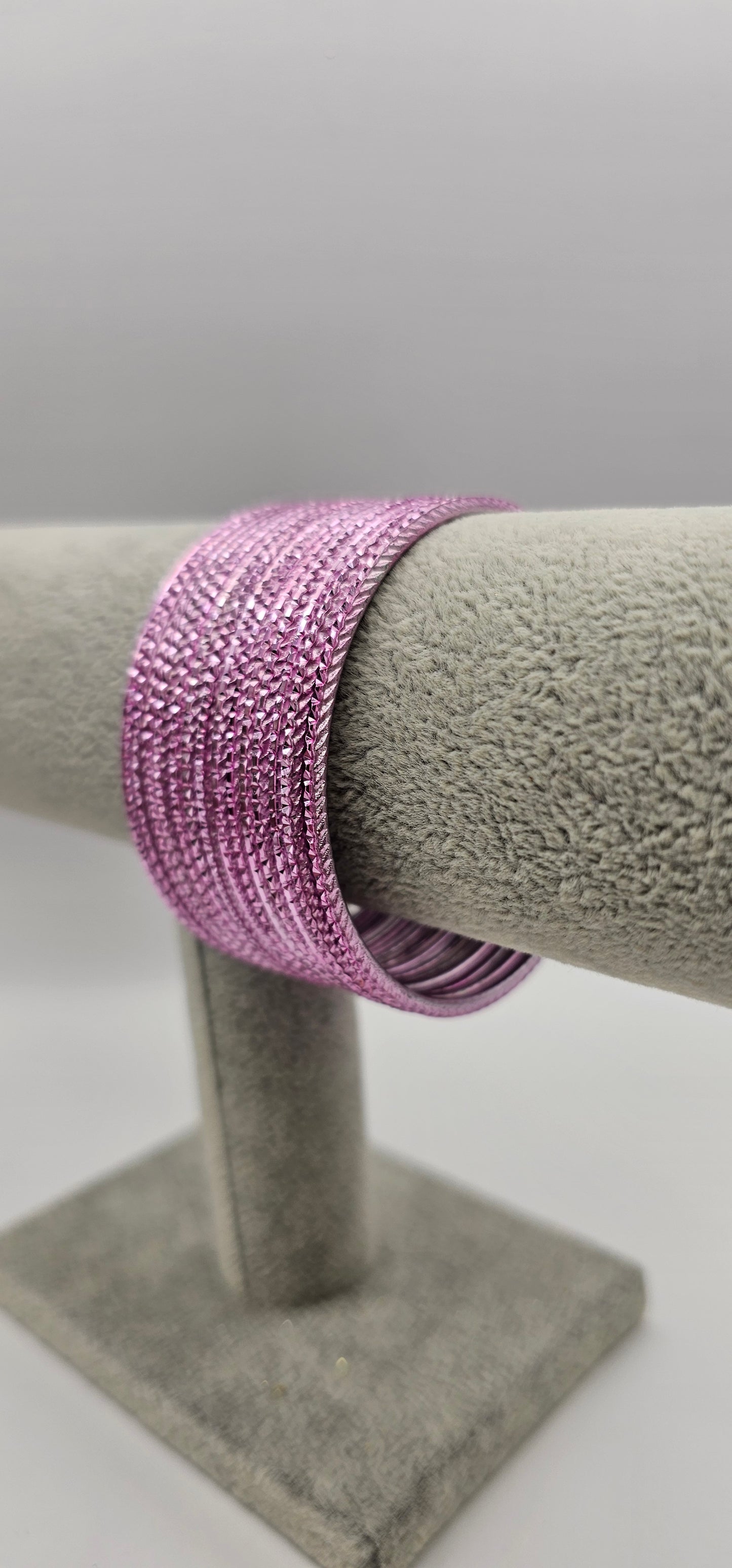 Light Pink Twisted metal Bangles Size 2.6