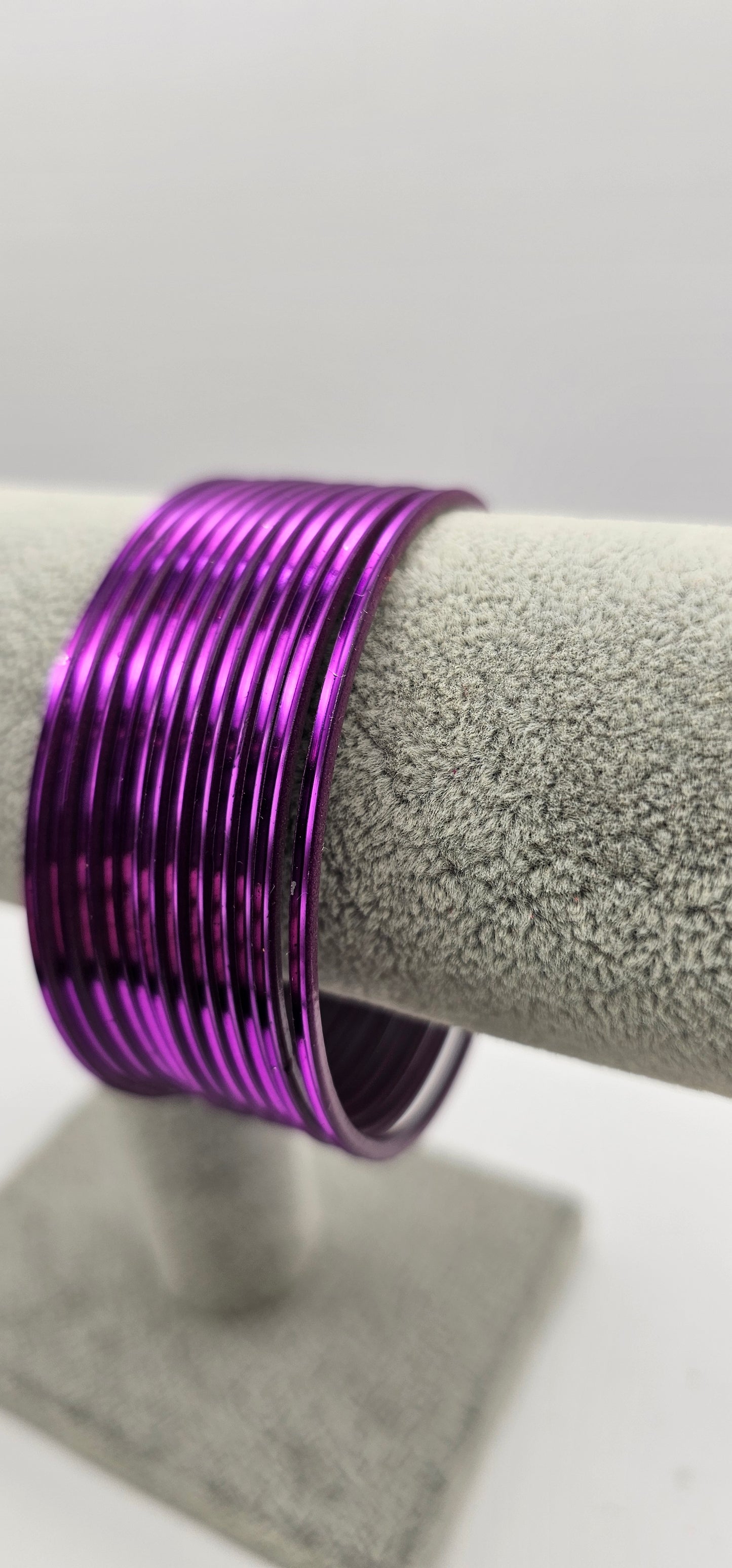Matte Dark Purple Plain Metal Bangles Size 2.10