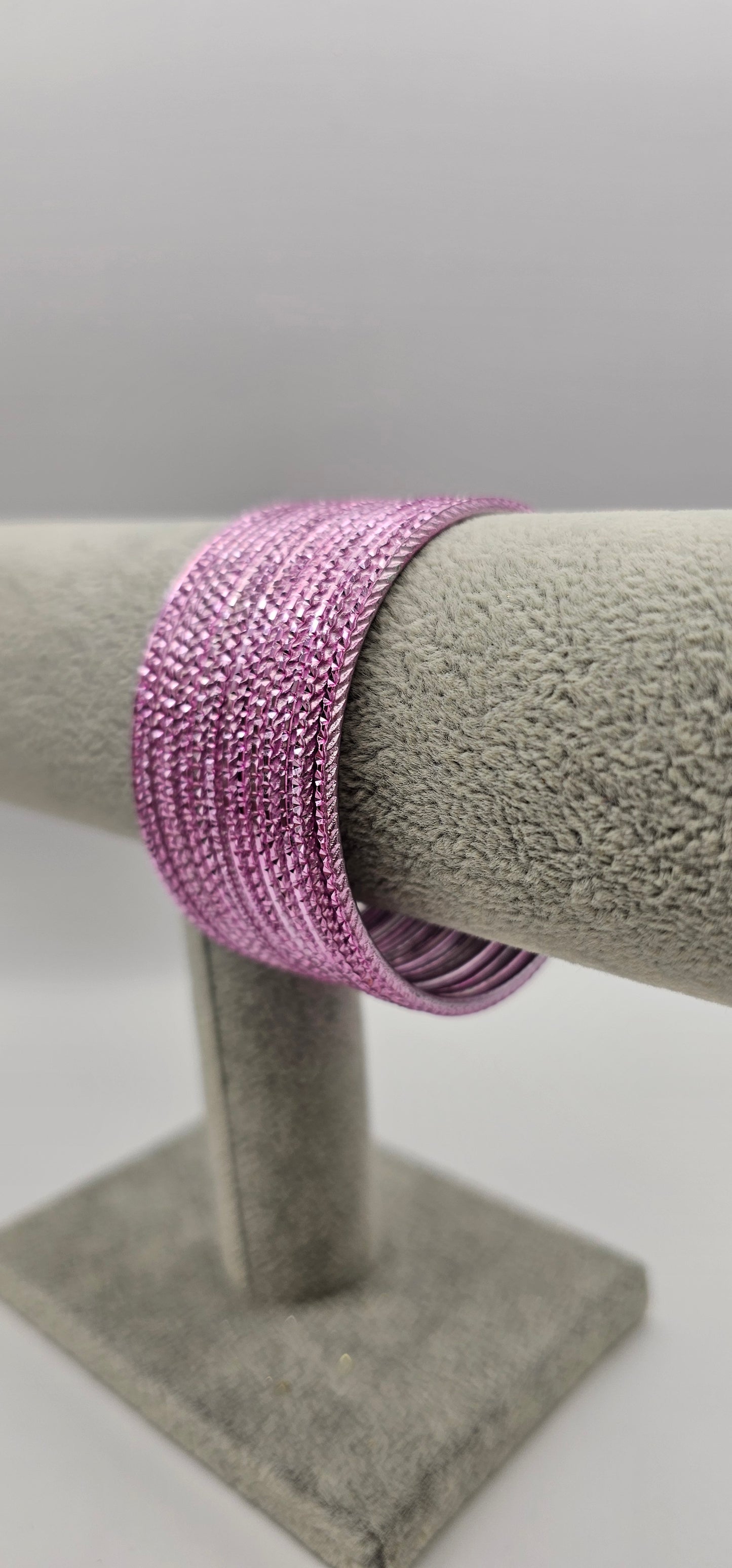 Light Pink Twisted metal Bangles Size 2.6