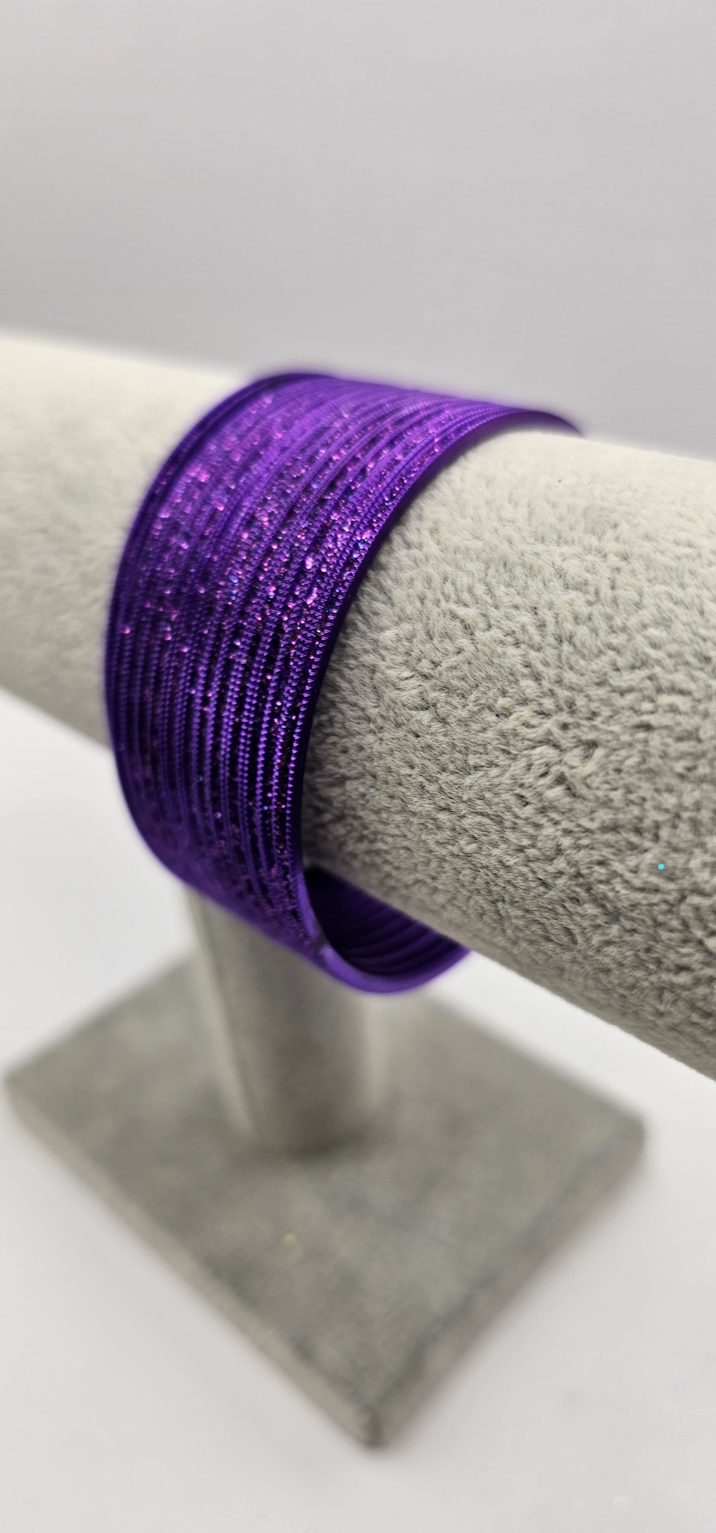 Dark Purple Sparkly Metal Bangles Size 2.8