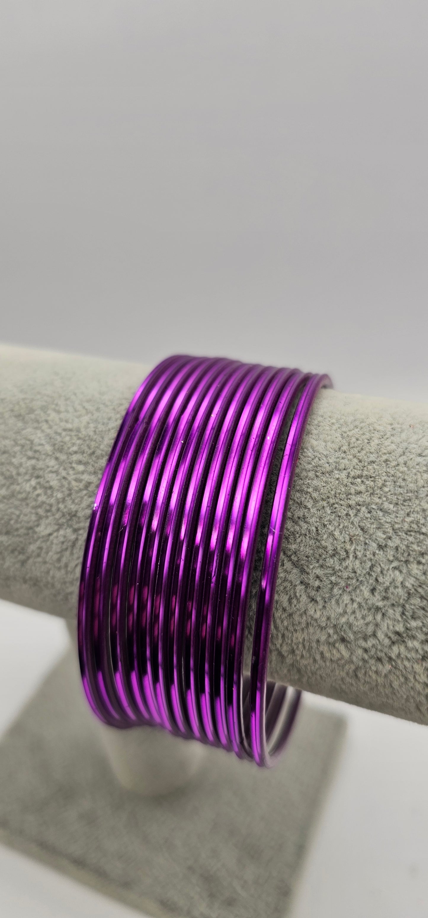 Matte Dark Purple Plain Metal Bangles Size 2.10