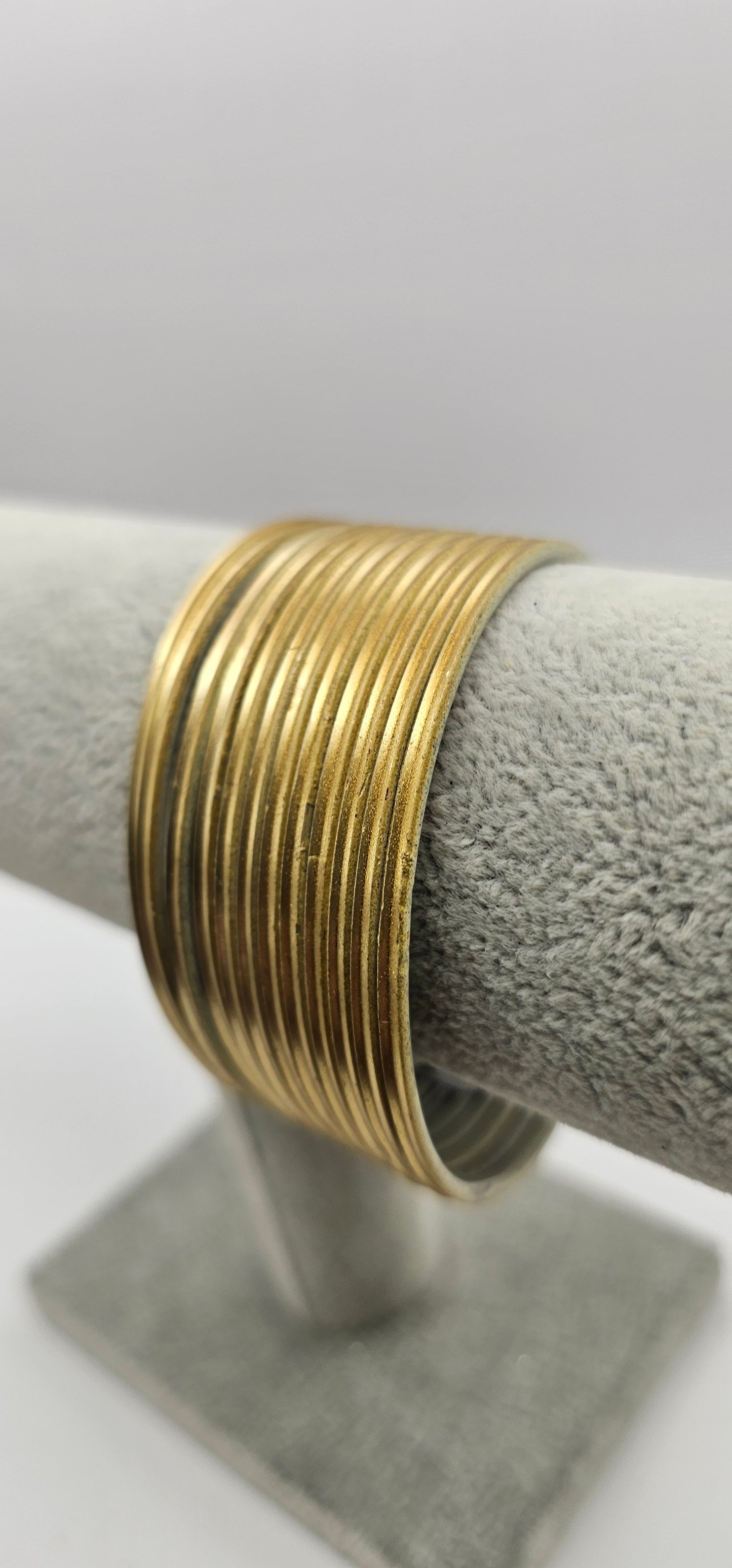 Gold Plain Metal Bangles Size 2.8