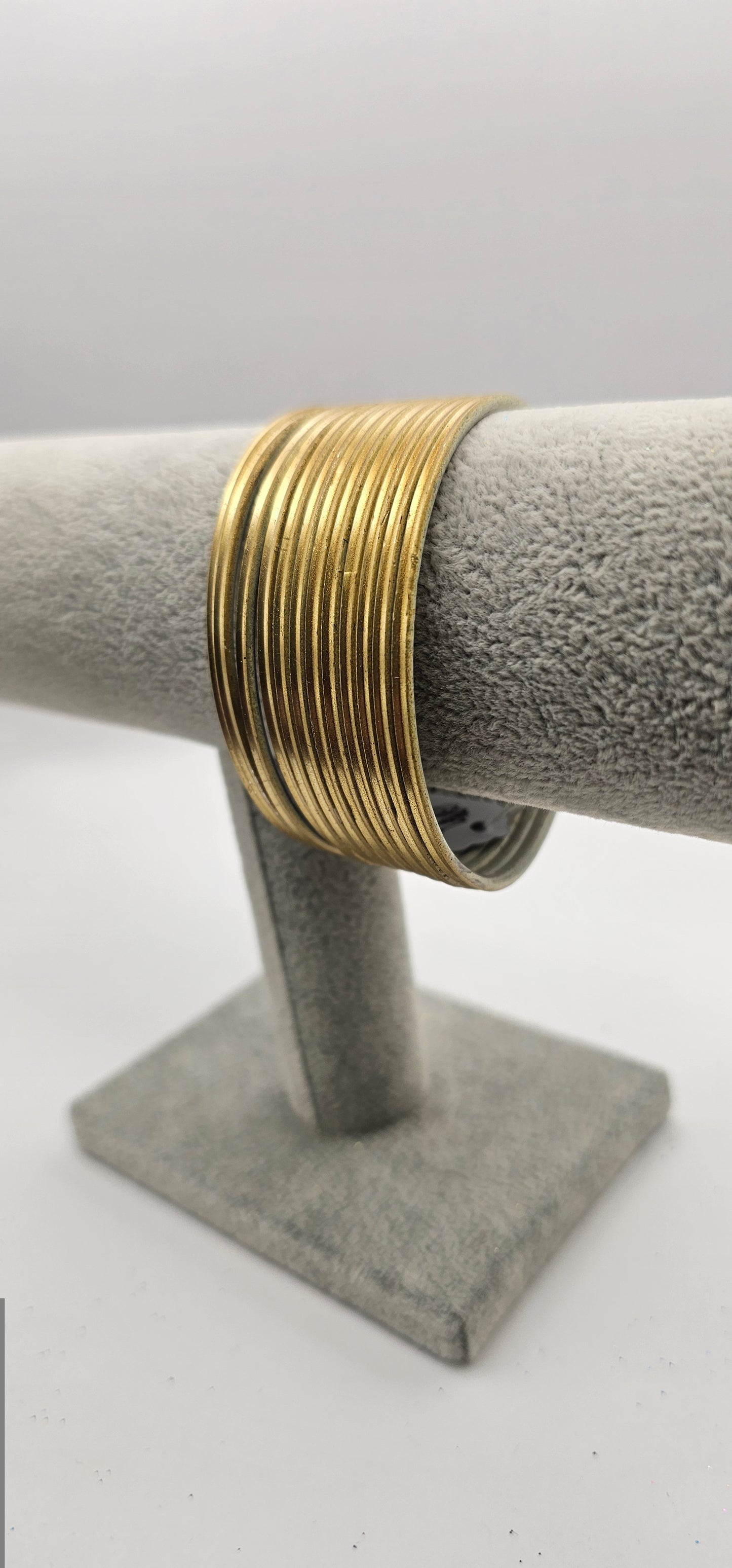 Gold Plain Metal Bangles Size 2.8