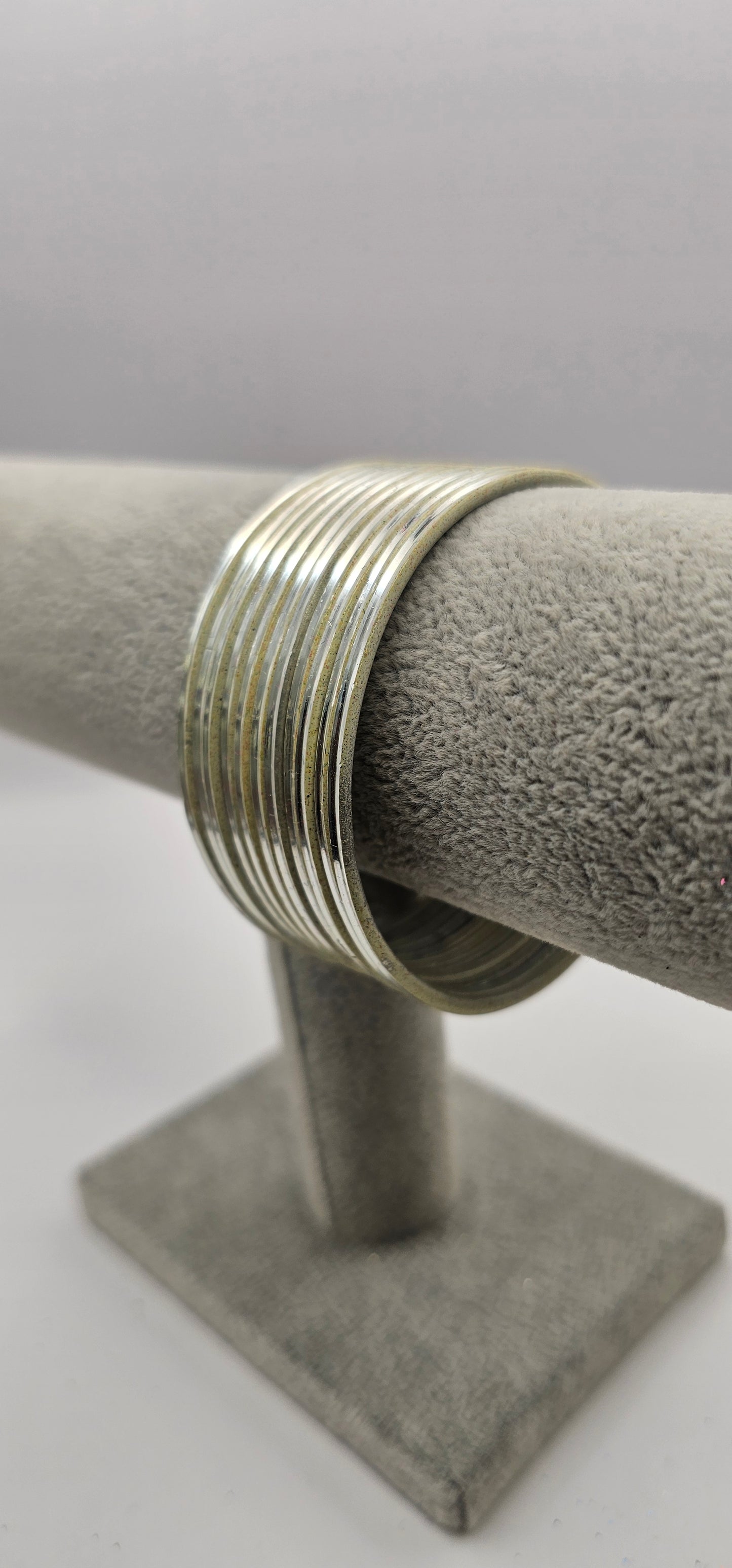 Cream Plain Metal Bangles Size 2.8