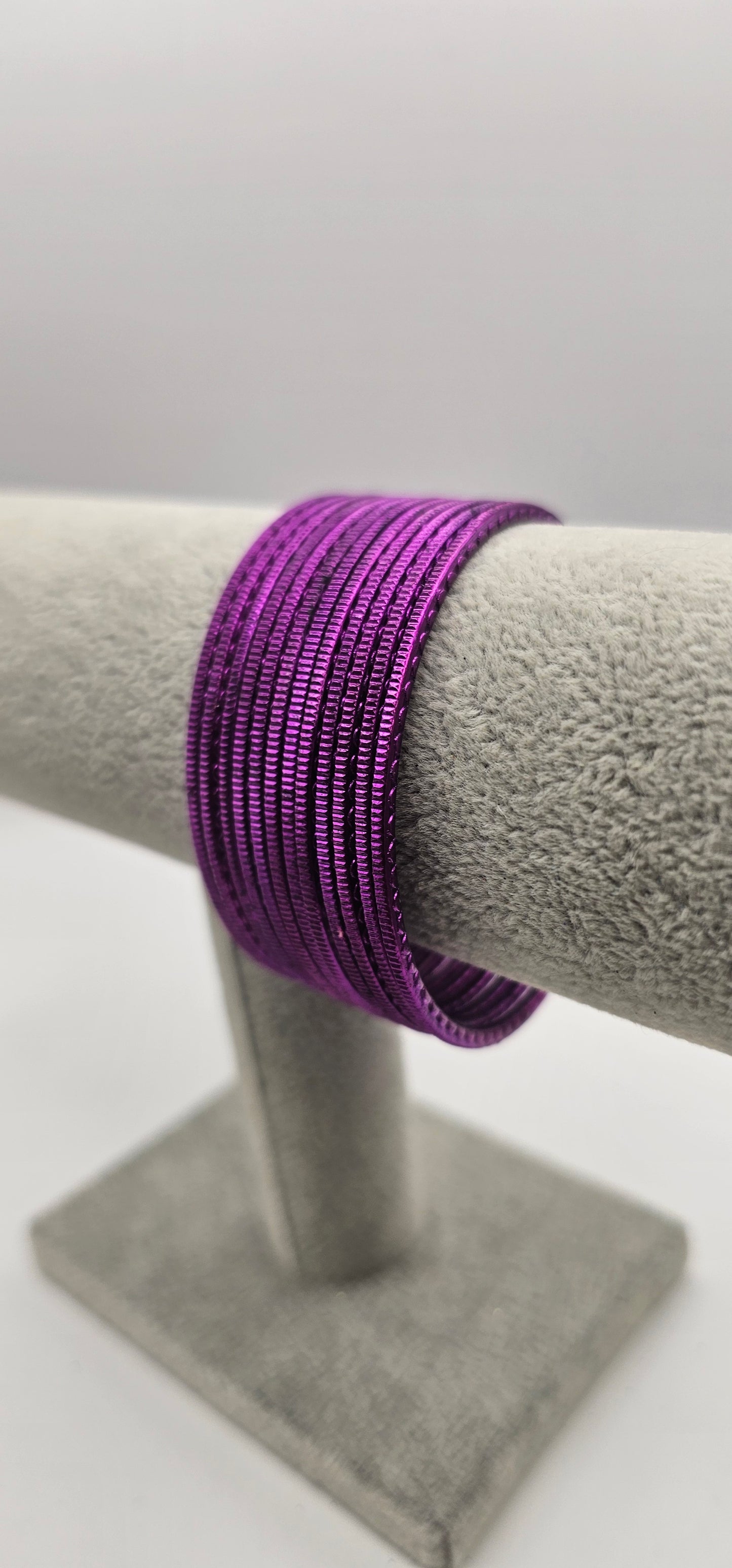 Purple Touchstone Metal Bangles Size 2.10