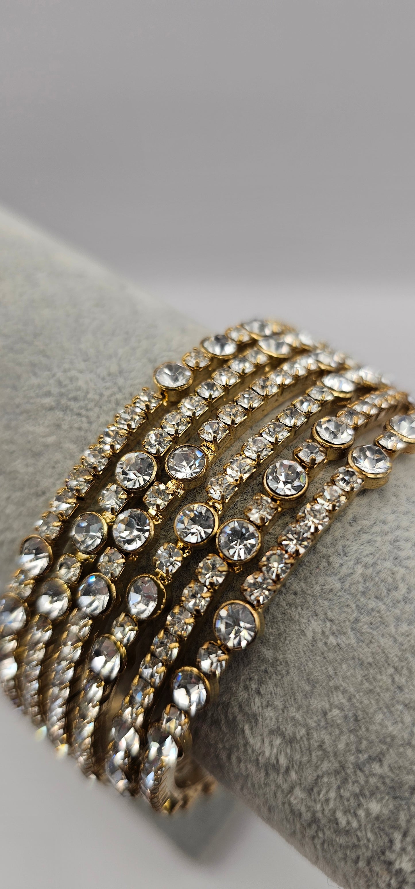 Original Antique Gold Polki Bangles Size 2.8