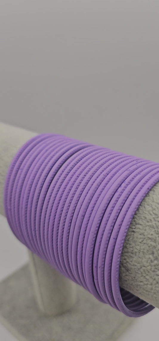 Purple Plain Metal Bangles Size 2.8