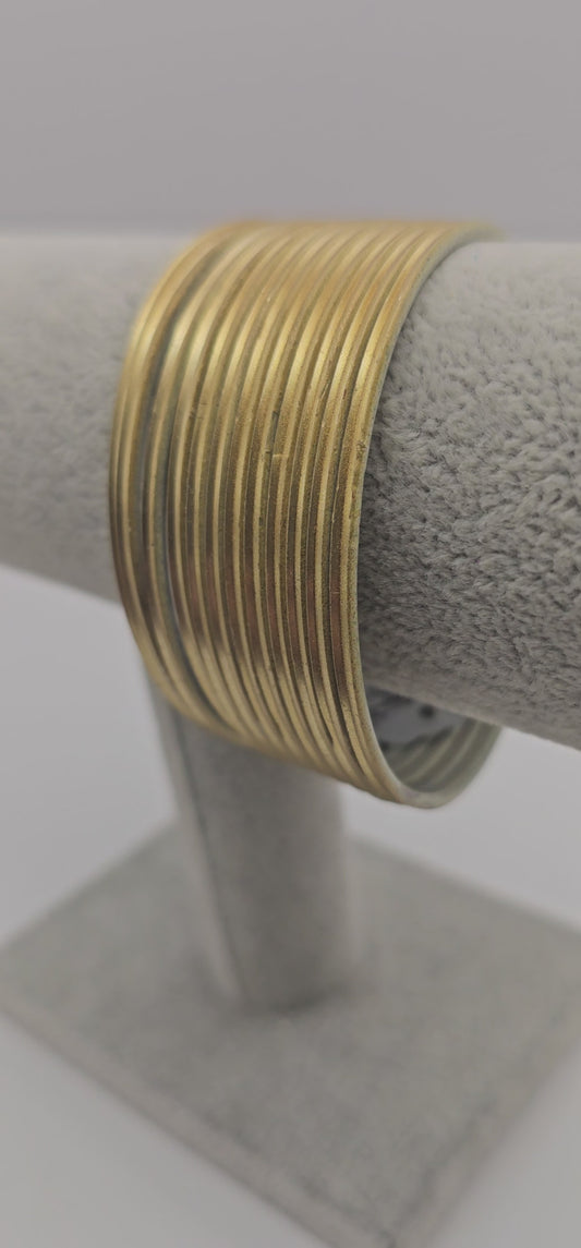 Gold Plain Metal Bangles Size 2.8