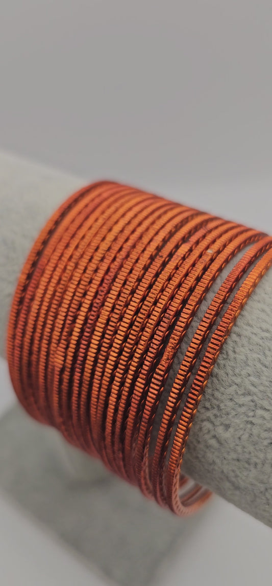 Orange Touchstone Metal Bangles Size 2.6