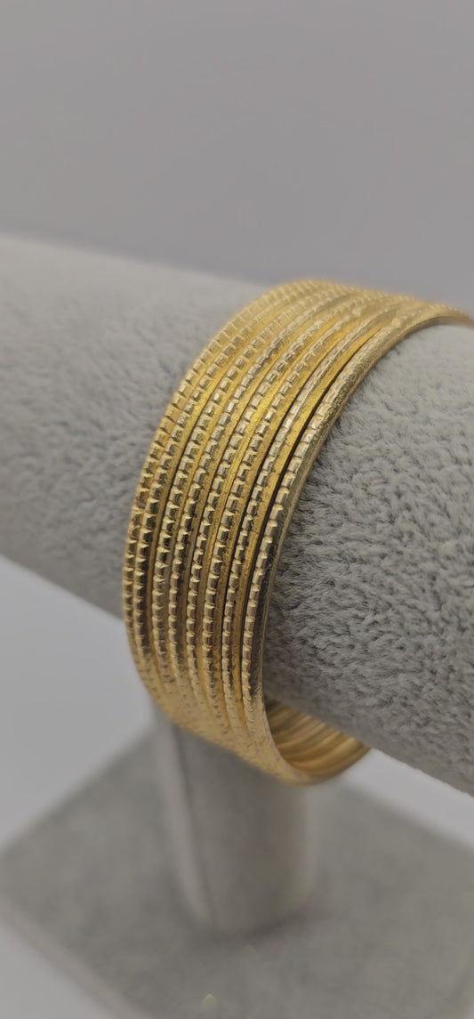 Twisted Gold Touchstone Indian Bangle Size 2.6