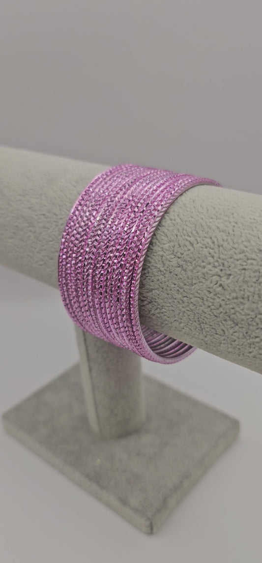 Light Pink Twisted metal Bangles Size 2.6