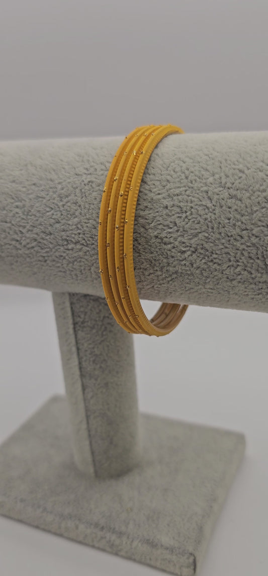 Orange & Gold Dot Bangles Size 2.4