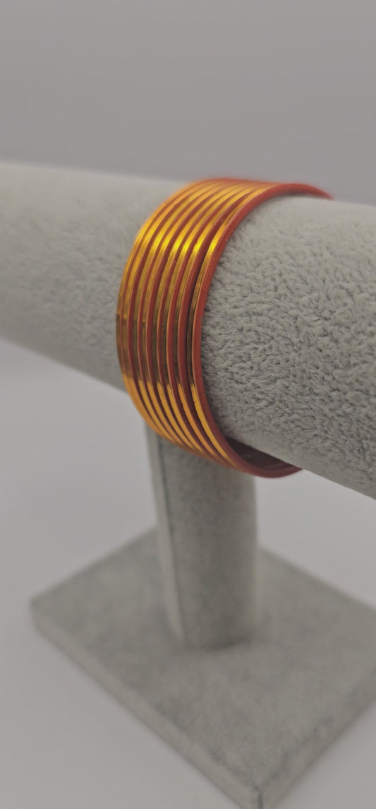 Orange Luxuries Plain Metal Bangles Size 2.4
