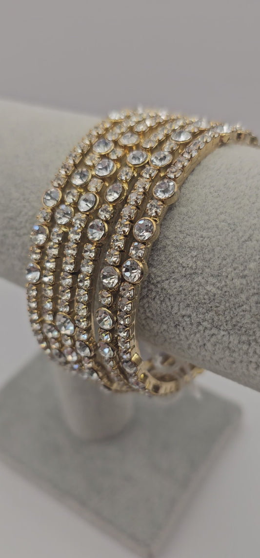 Original Antique Gold Polki Bangles Size 2.8