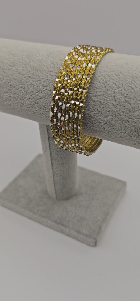 Gold Reflective Touchstone Indian Bangles Size 2.8