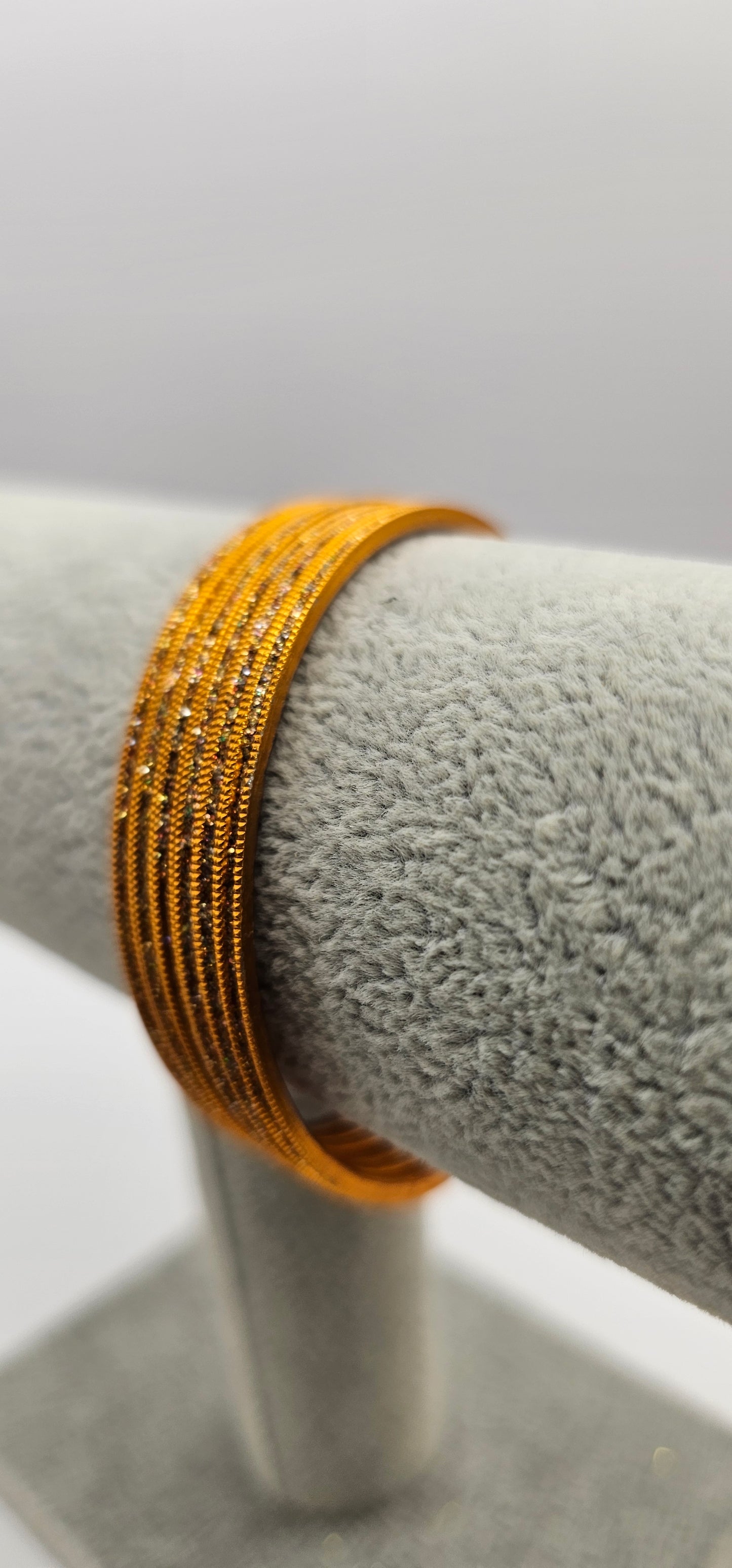 Orange Sparkly Indian Bangles Size 2.4