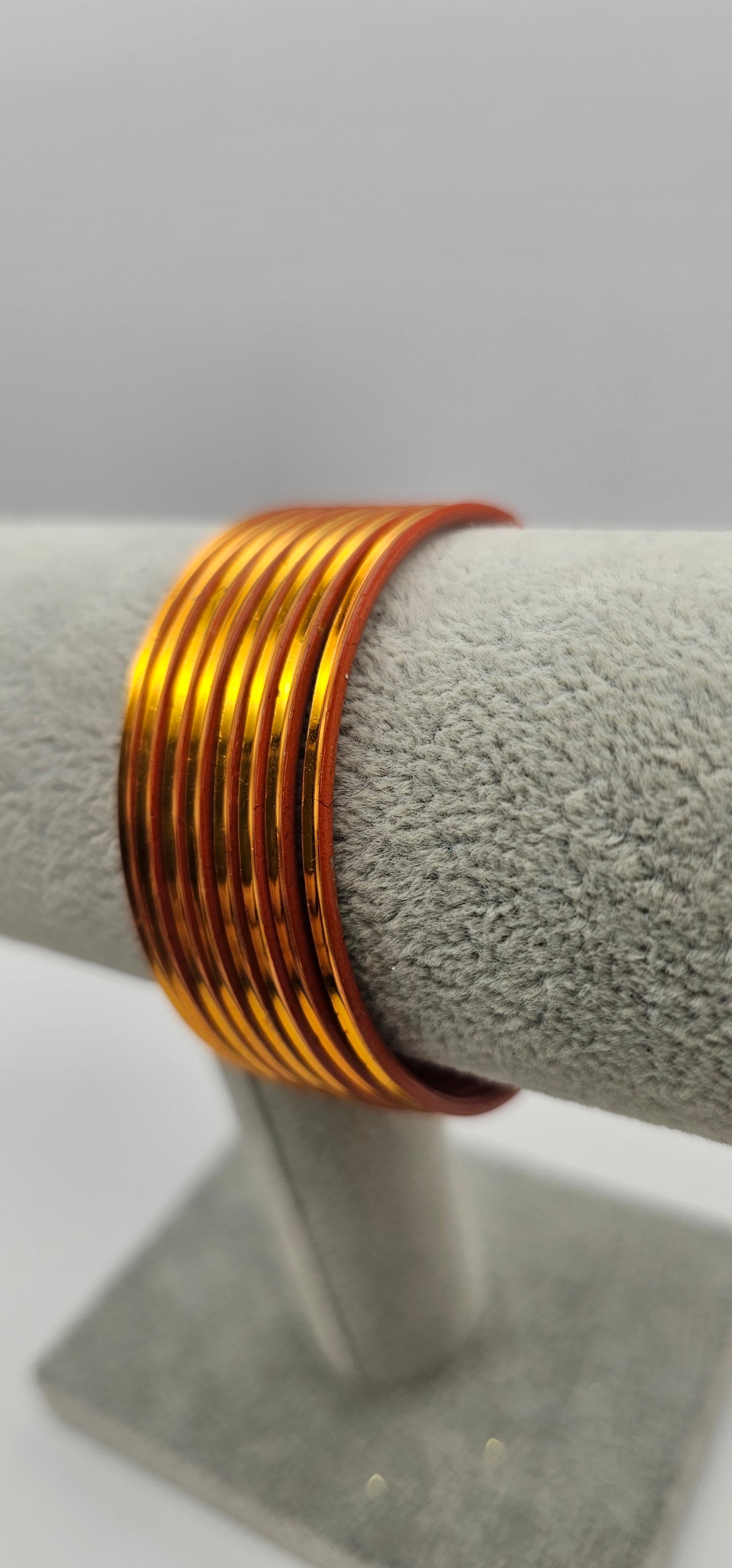 Orange Luxuries Plain Metal Bangles Size 2.4