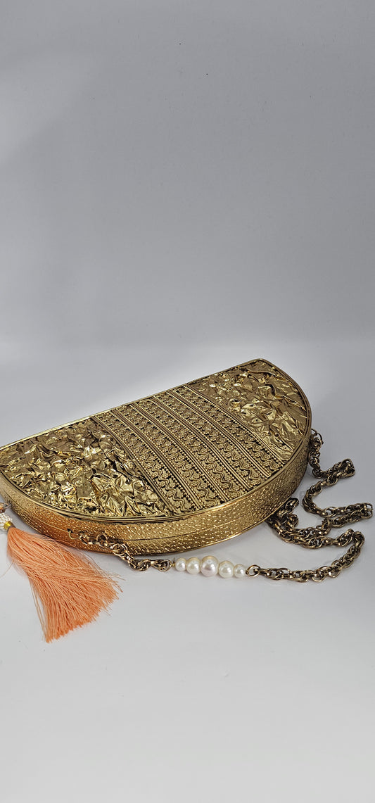 Gold & Mother Of Pearl Clutch Bag