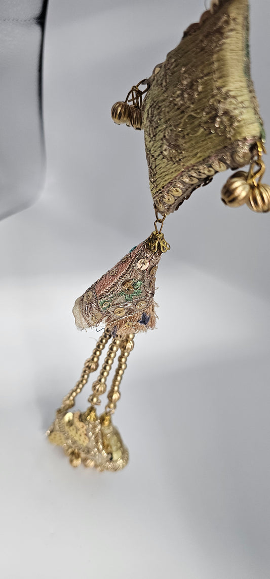 Antique Hand Embroidered Ear Rings