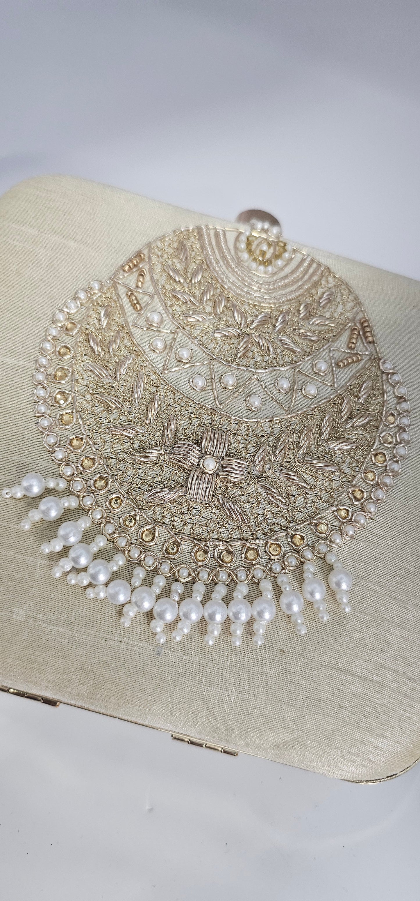 Champagne & Gold, Pearl Clutch Bag