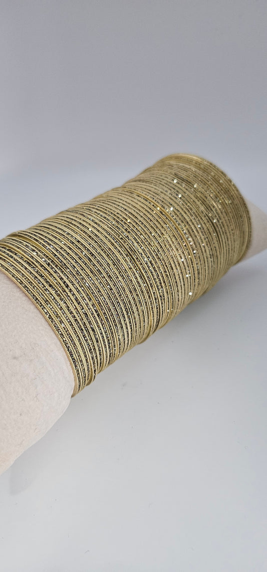 Arus Metal Matte Finish Golden Dot Worked Bangles Set For Women and Girls