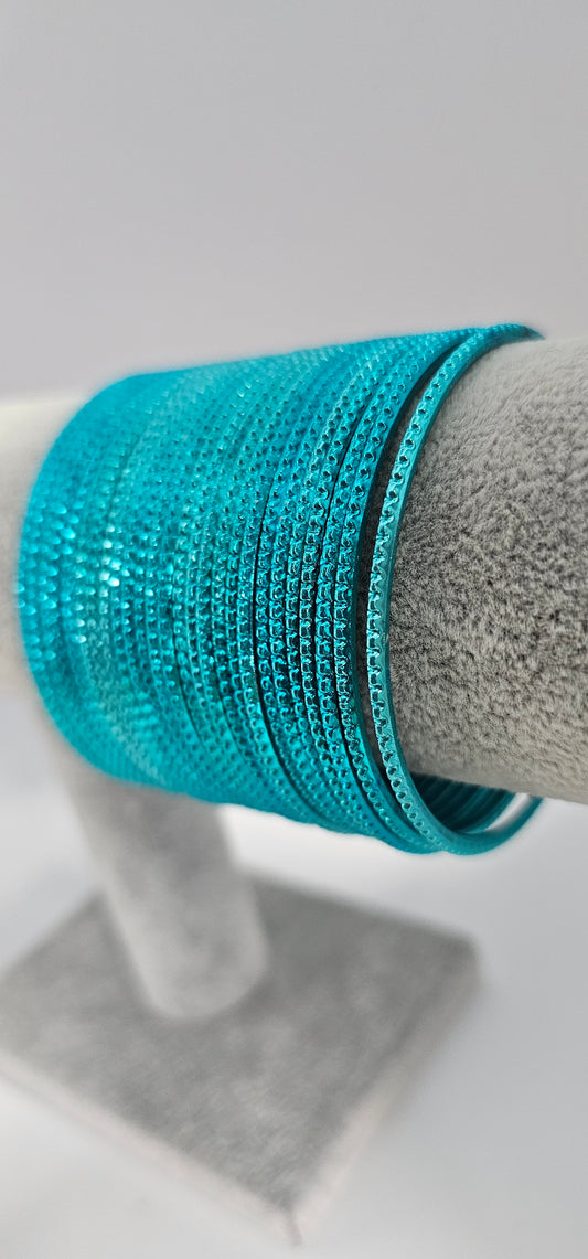 Sea Green Metal Bangles Size 2.6