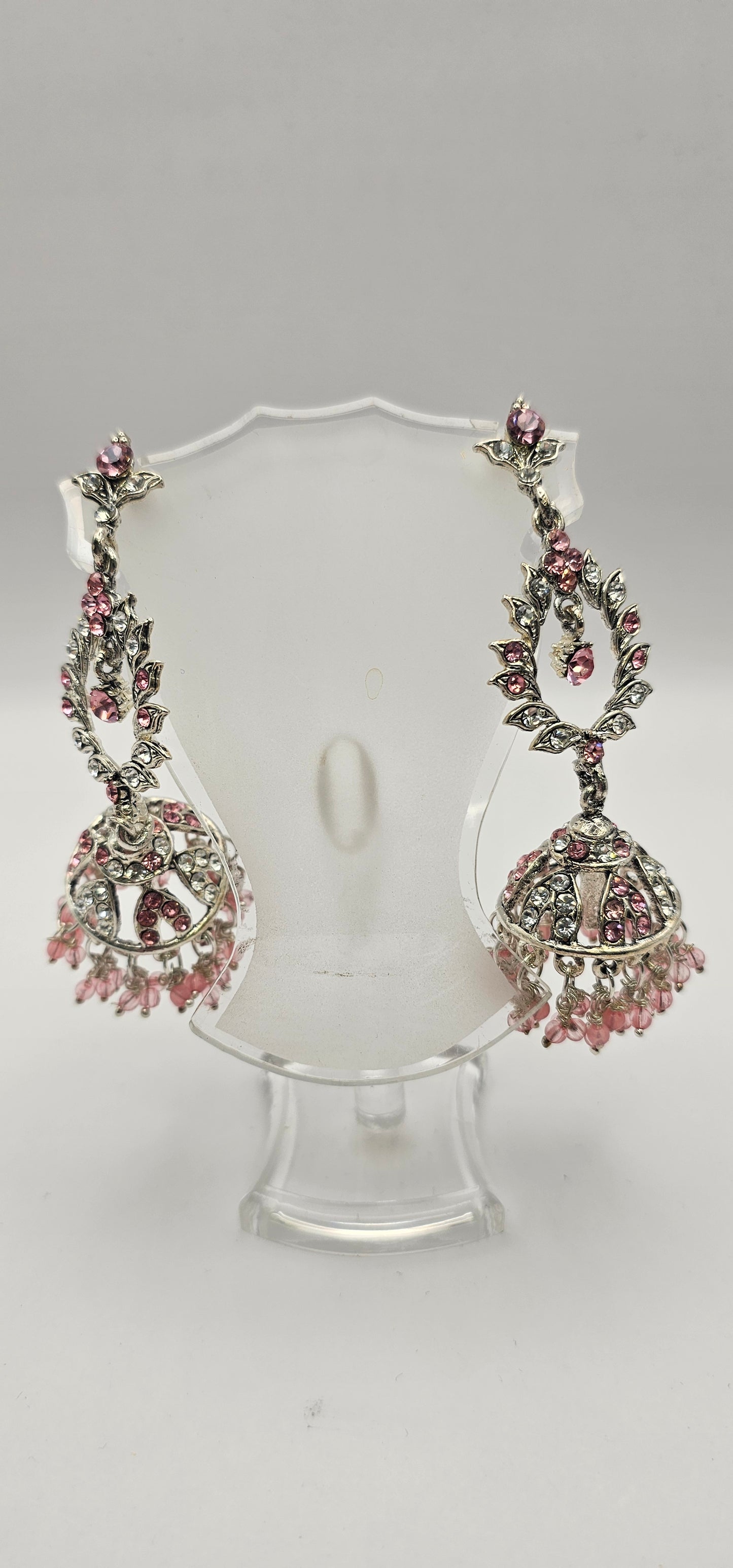 Silver Plated Light Pink Earring  Set