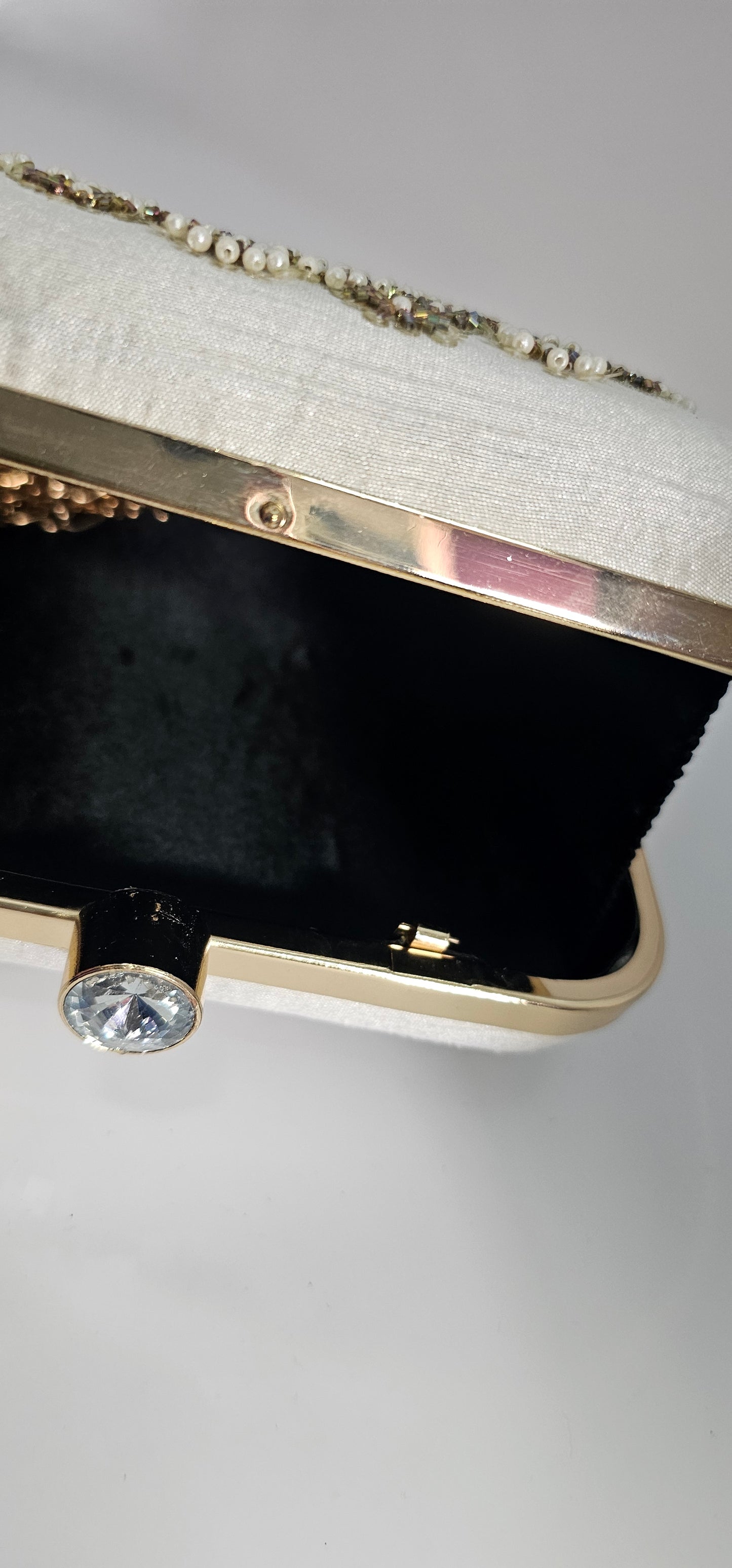 Juhi Gold & Pearl Embroidered Clutch